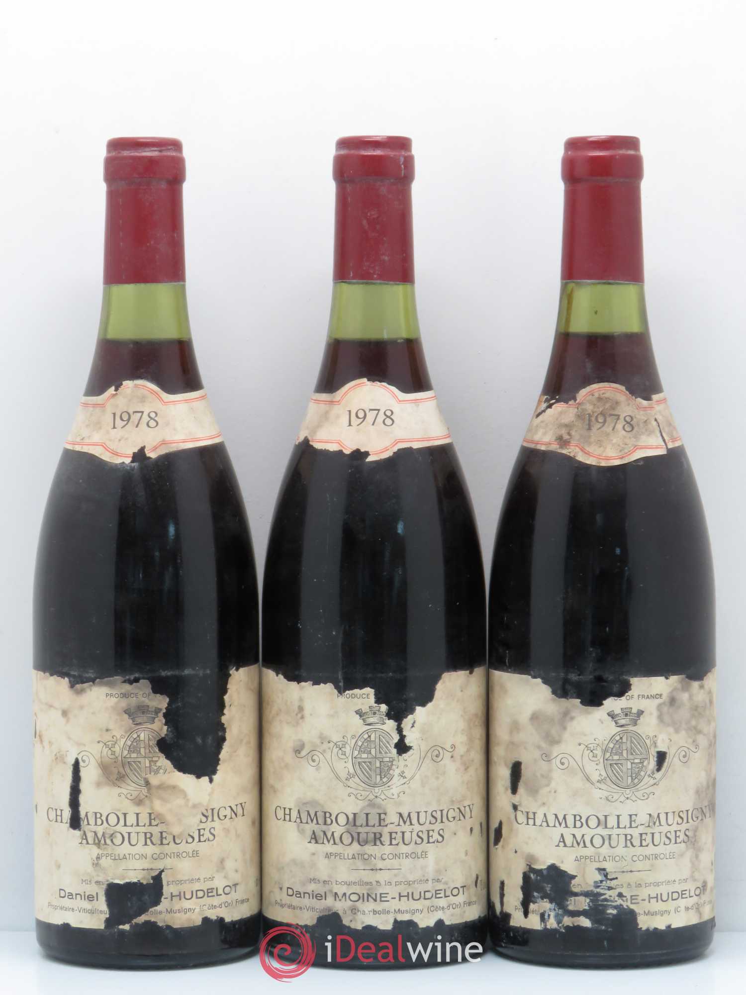 Chambolle-Musigny 1er Cru Les Amoureuses Moine-Hudelot (Domaine) 1978 - Lot de 3 bouteilles - 0