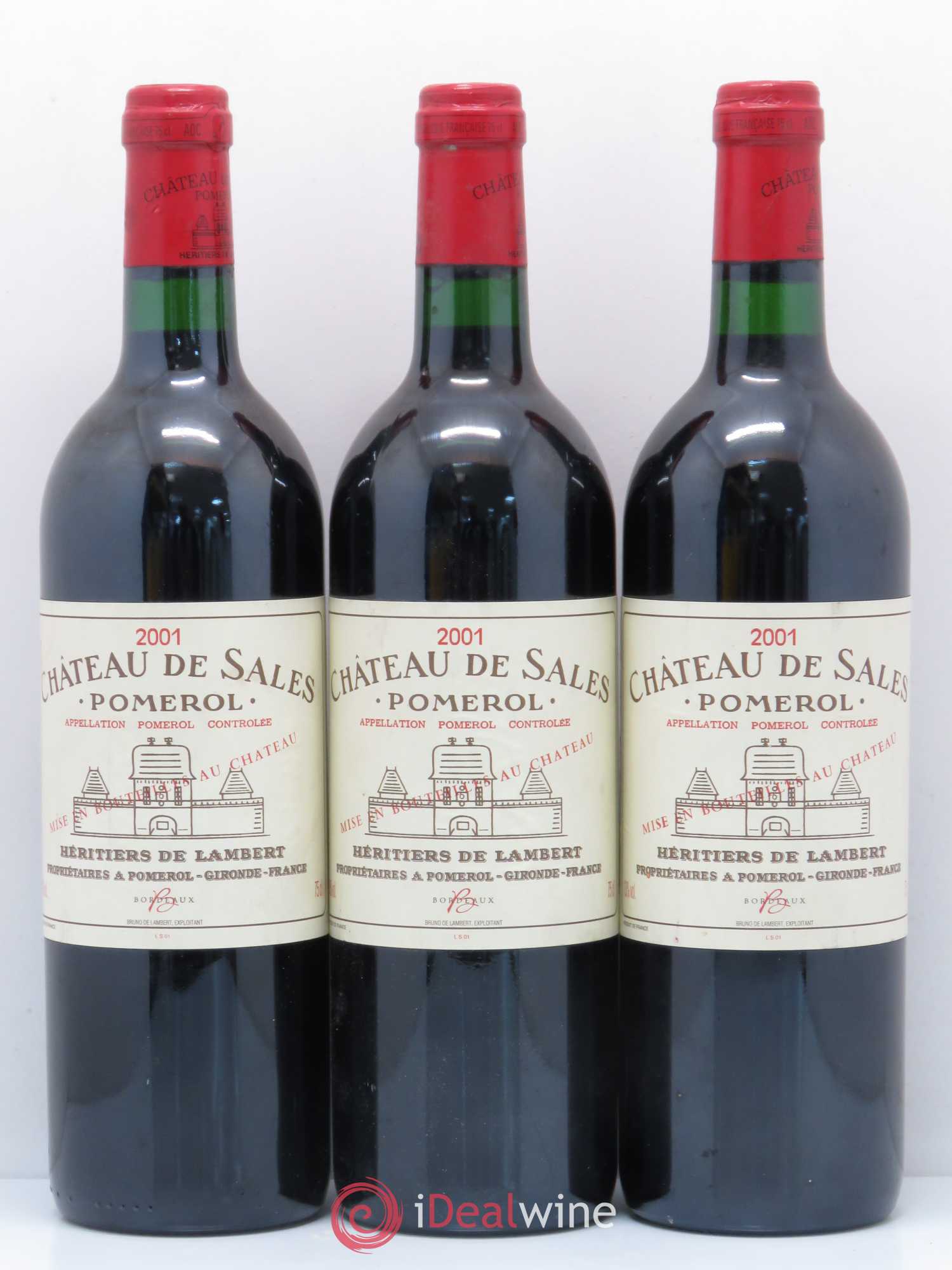 Château de Sales 2001 - Lot de 3 bouteilles - 0