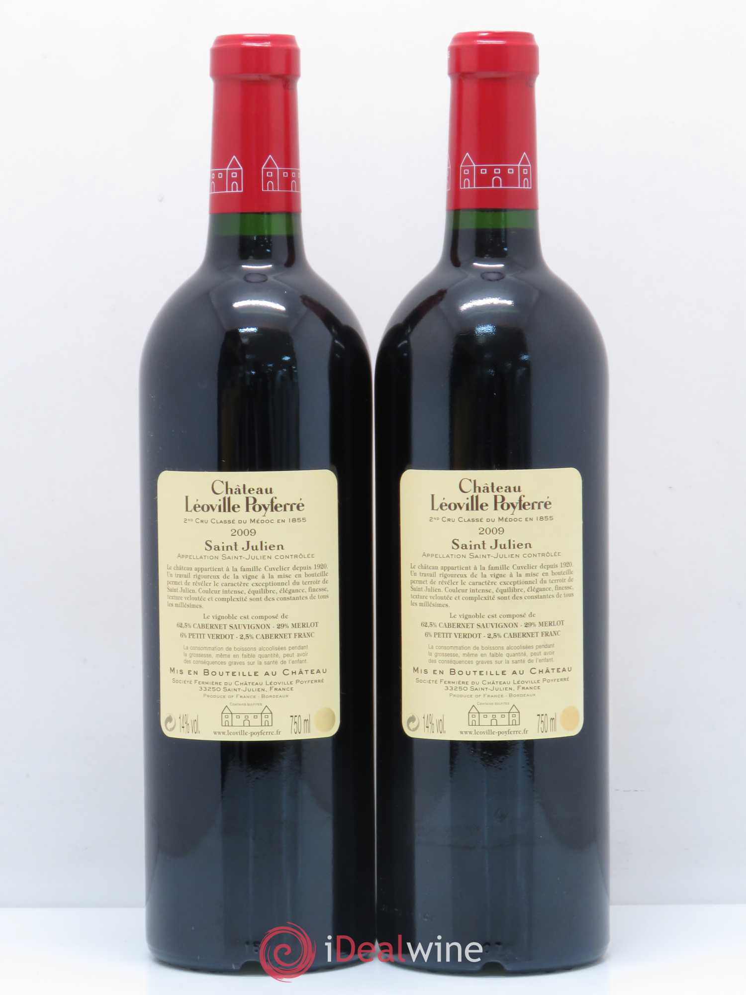 Château Léoville Poyferré 2ème Grand Cru Classé 2009 - Lot de 2 bouteilles - 1