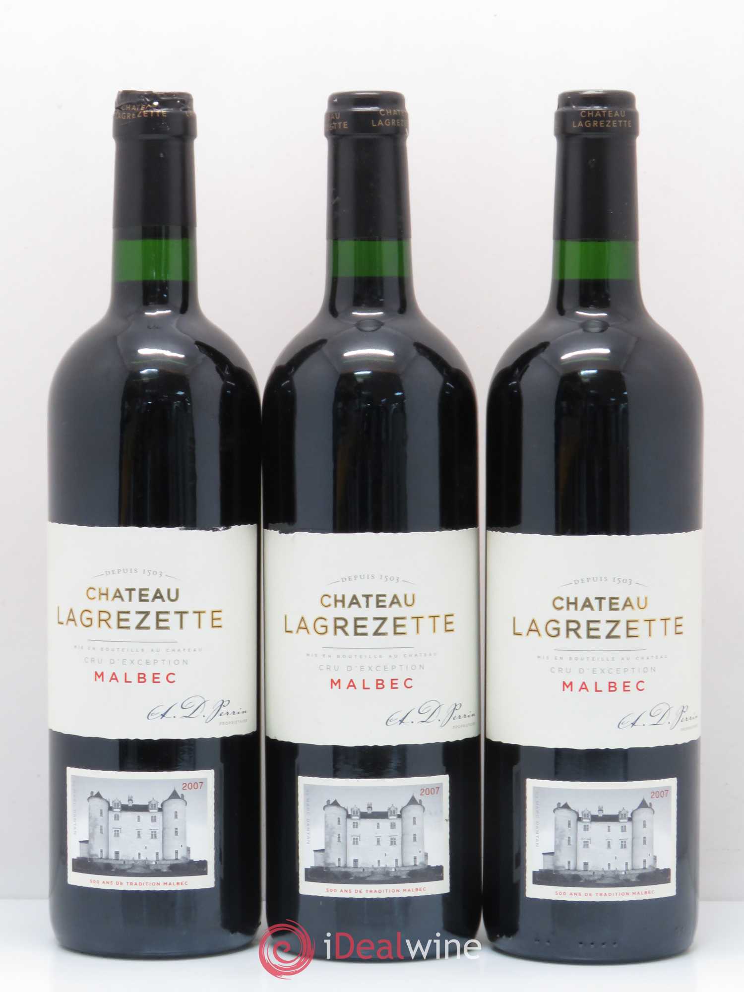 Cahors Château Lagrezette Alain Dominique Perrin 2007 - Lot de 6 bouteilles - 2