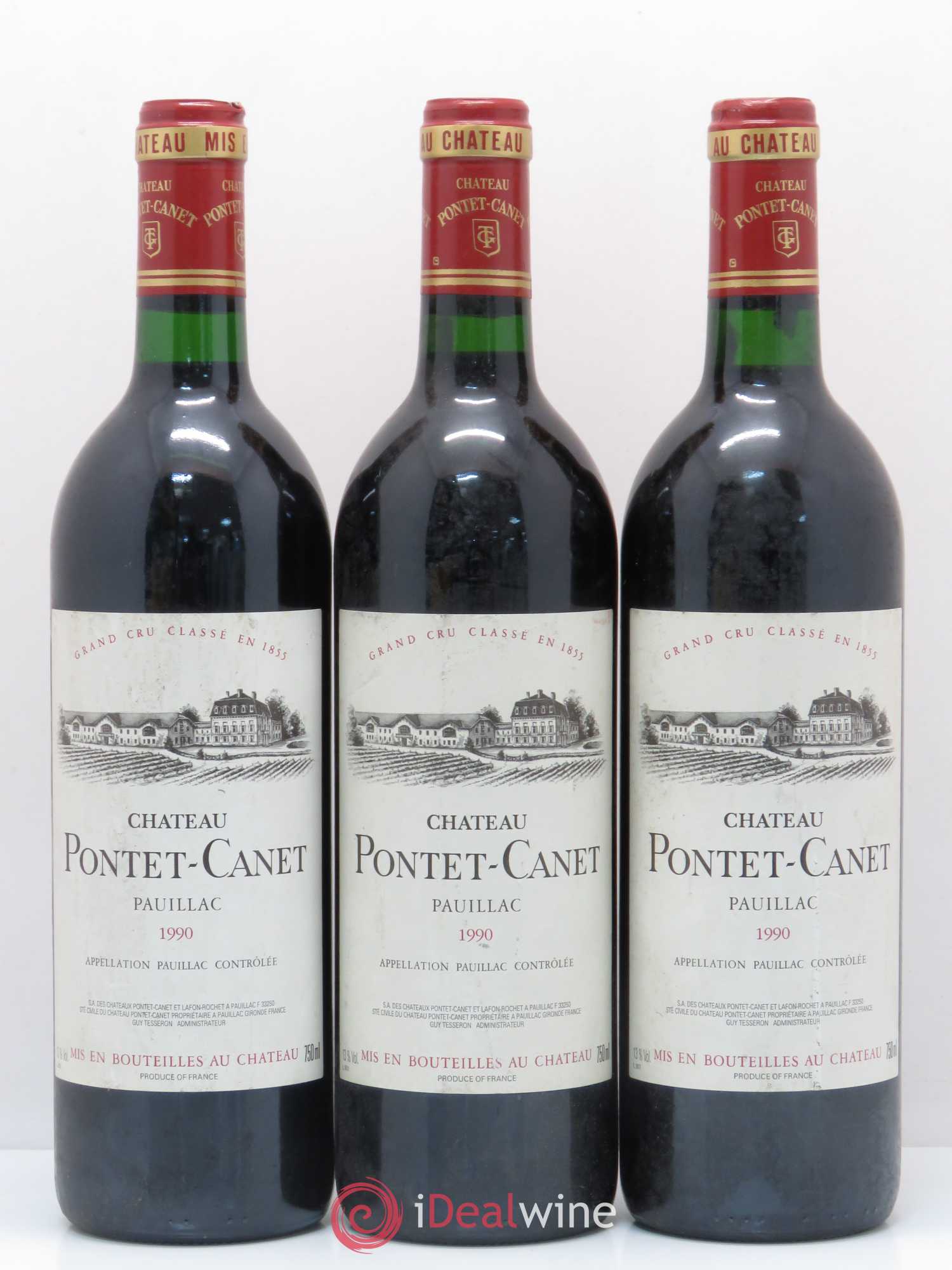 Château Pontet Canet 5ème Grand Cru Classé 1990 - Lot de 6 bouteilles - 1