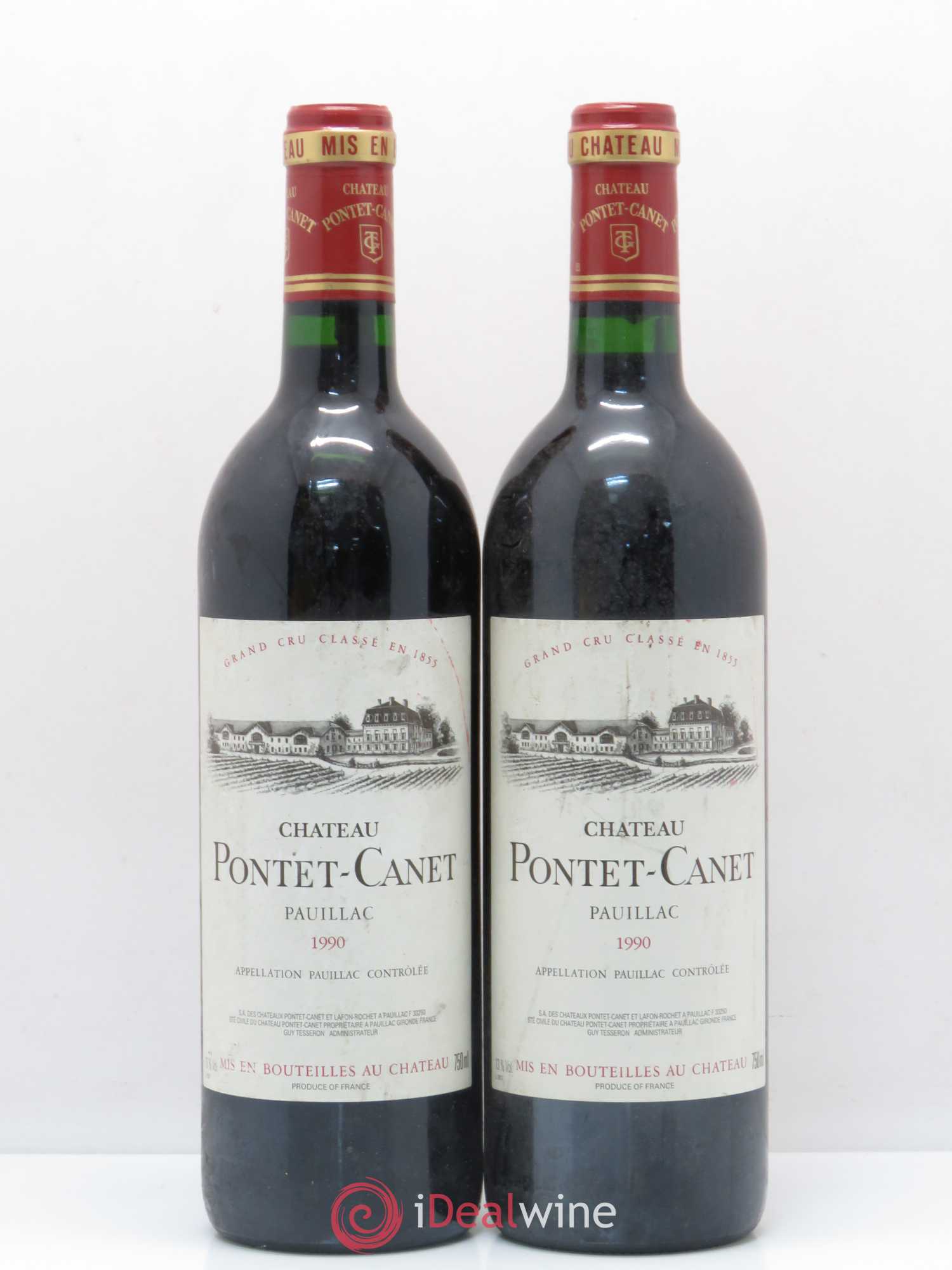 Château Pontet Canet 5ème Grand Cru Classé 1990 - Lot de 2 bouteilles - 0