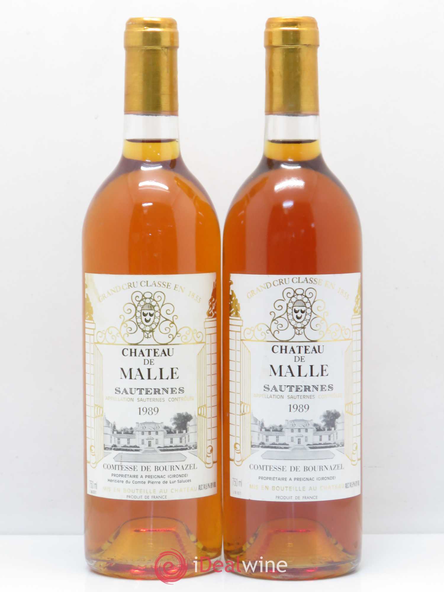 Château de Malle 2ème Grand Cru Classé 1989 - Lotto di 2 bottiglie - 0