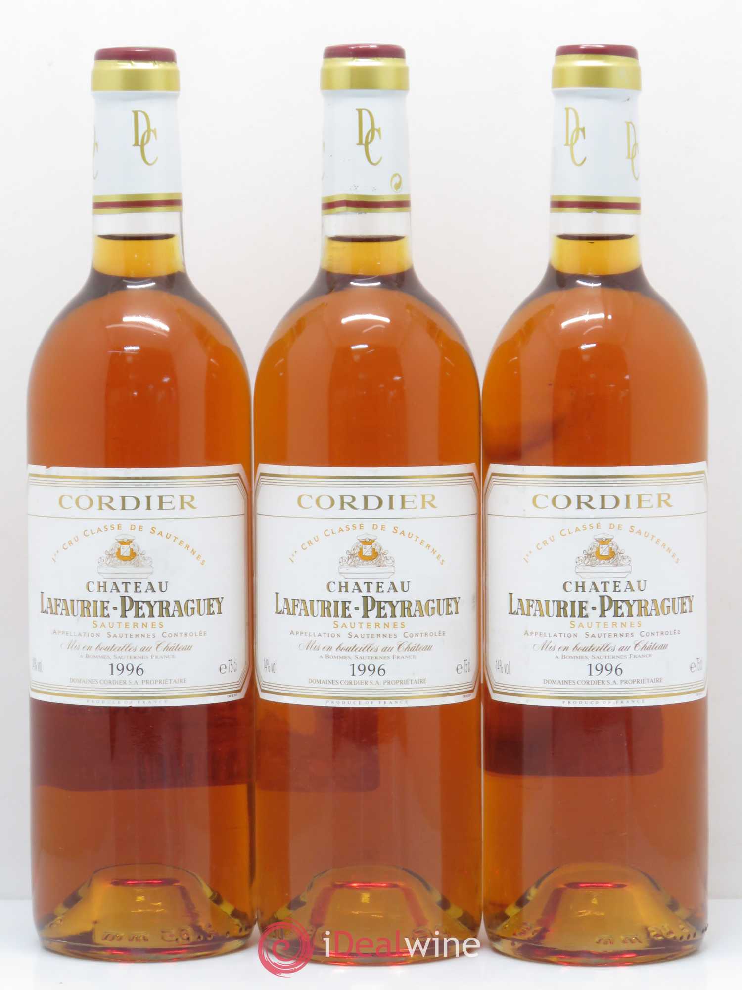 Château Lafaurie-Peyraguey 1er Grand Cru Classé 1996 - Lotto di 3 bottiglie - 0