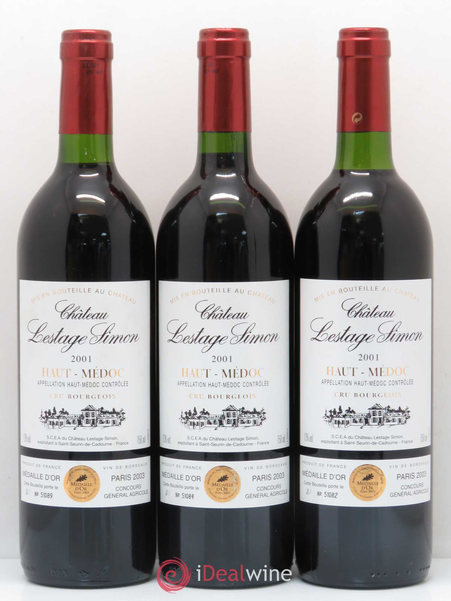 Château Lestage Simon Cru Bourgeois (sans prix de réserve) 2001 - Lot de 6 bouteilles - 2