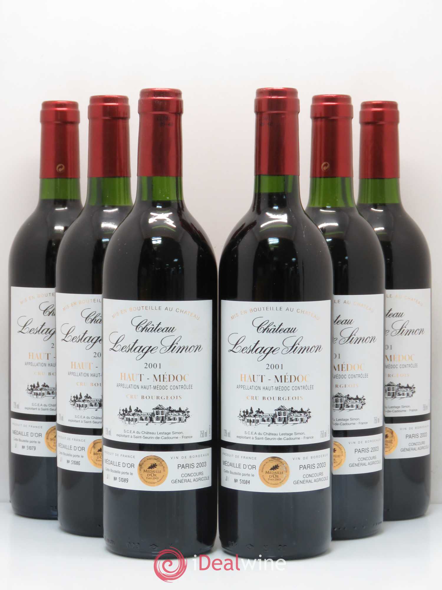 Château Lestage Simon Cru Bourgeois (sans prix de réserve) 2001 - Lot de 6 bouteilles - 0