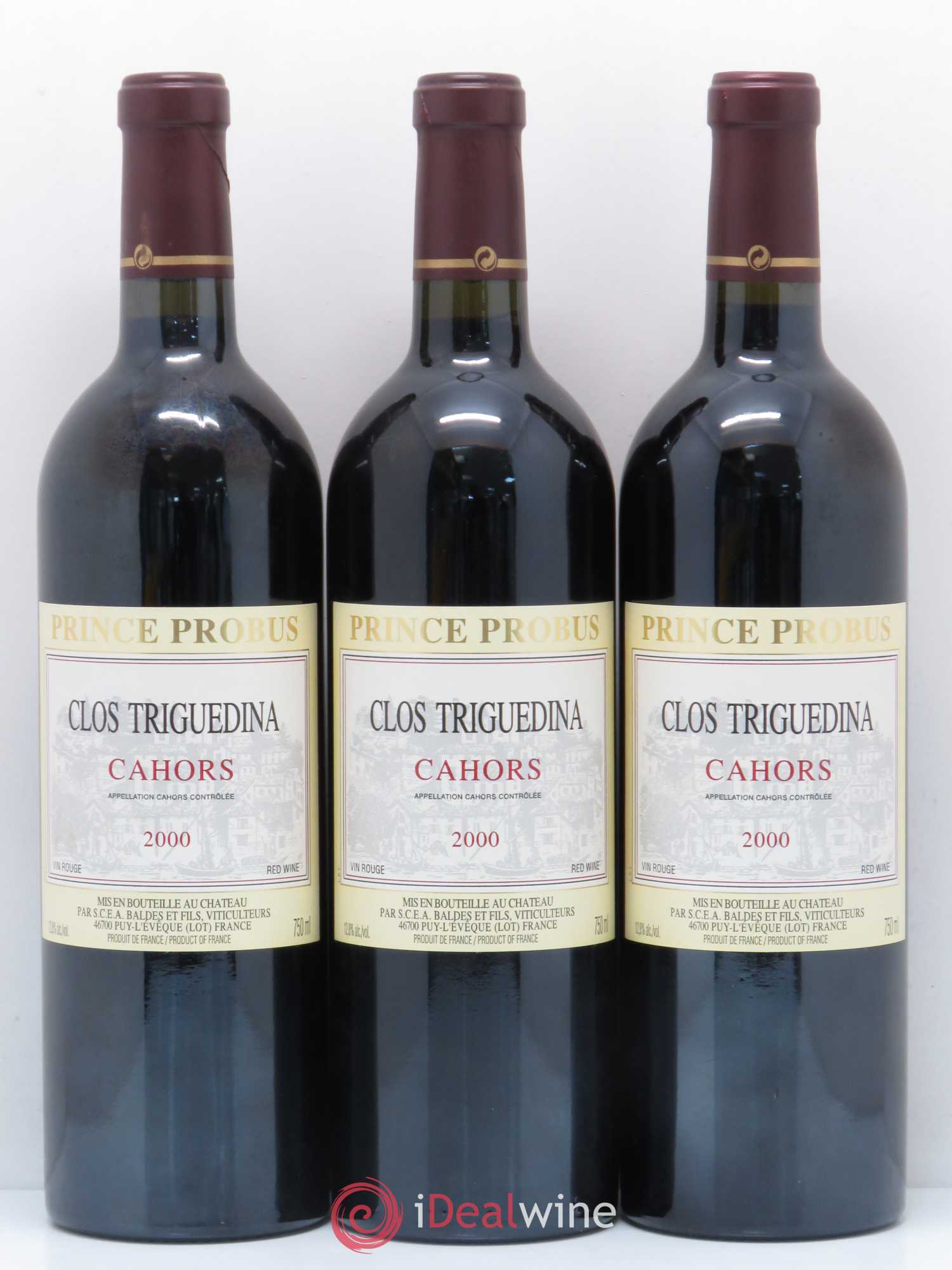 Cahors Clos Triguedina Probus Jean-Luc Baldès 2000 - Lot de 6 bouteilles - 1