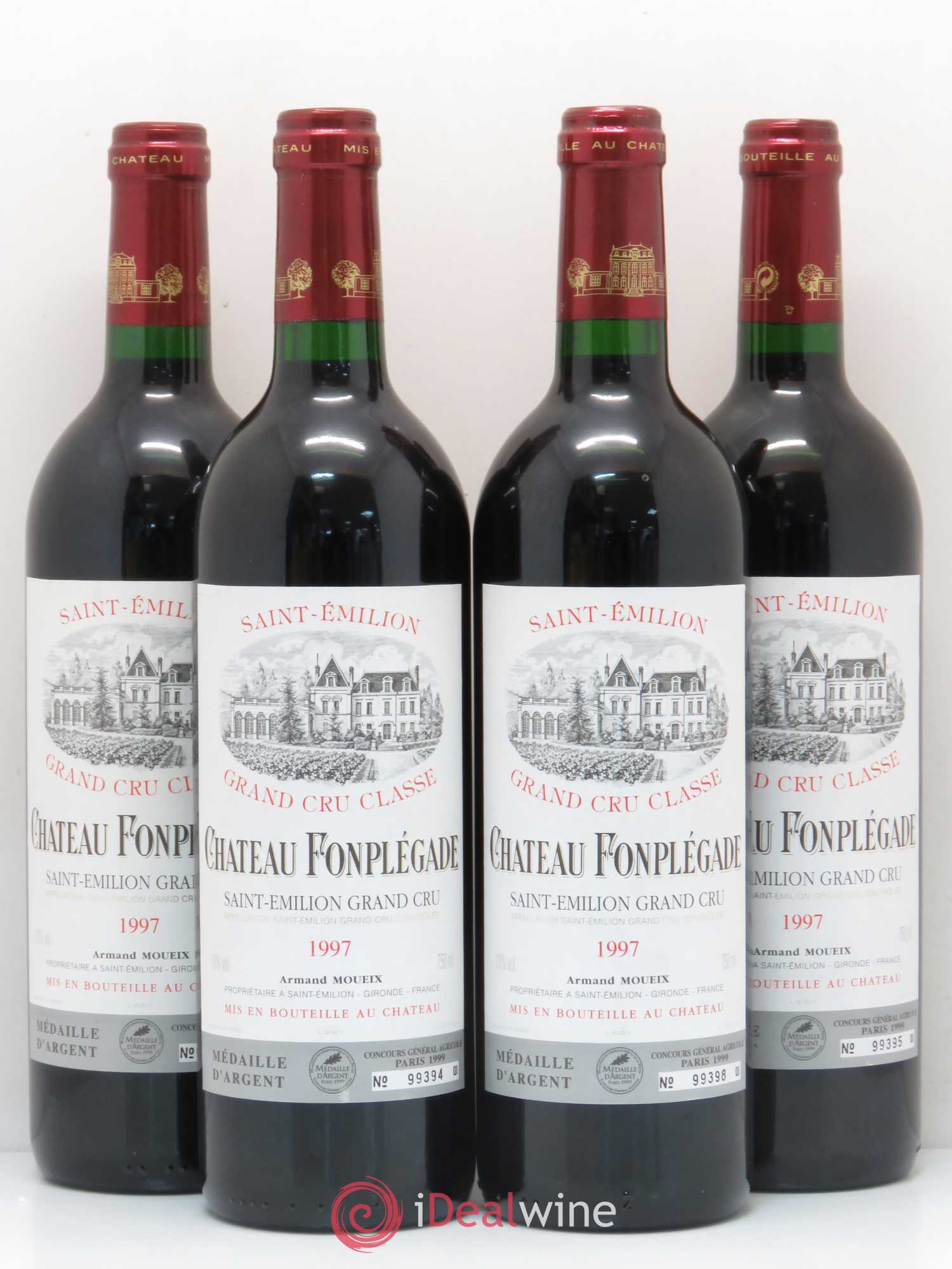 Château Fonplegade Grand Cru Classé 1997 - Lot de 4 bouteilles - 0