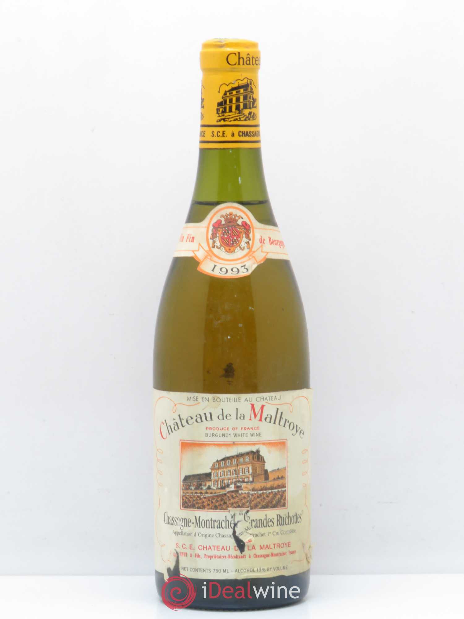 Chassagne-Montrachet 1er Cru Grandes Ruchottes Château de la Maltroye 1993 - Lot de 1 bouteille - 0