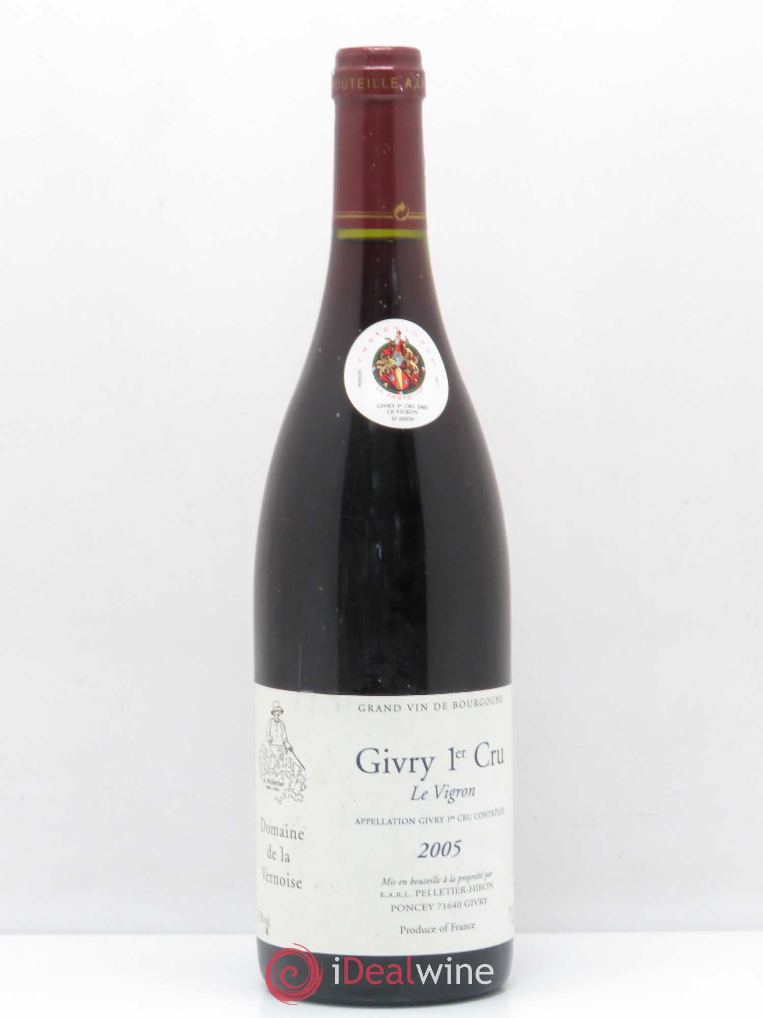 Givry 1er Cru Le Vigron Pelletier Hibon Domaine de la Vernoise 2005 - Lot de 1 bouteille - 0