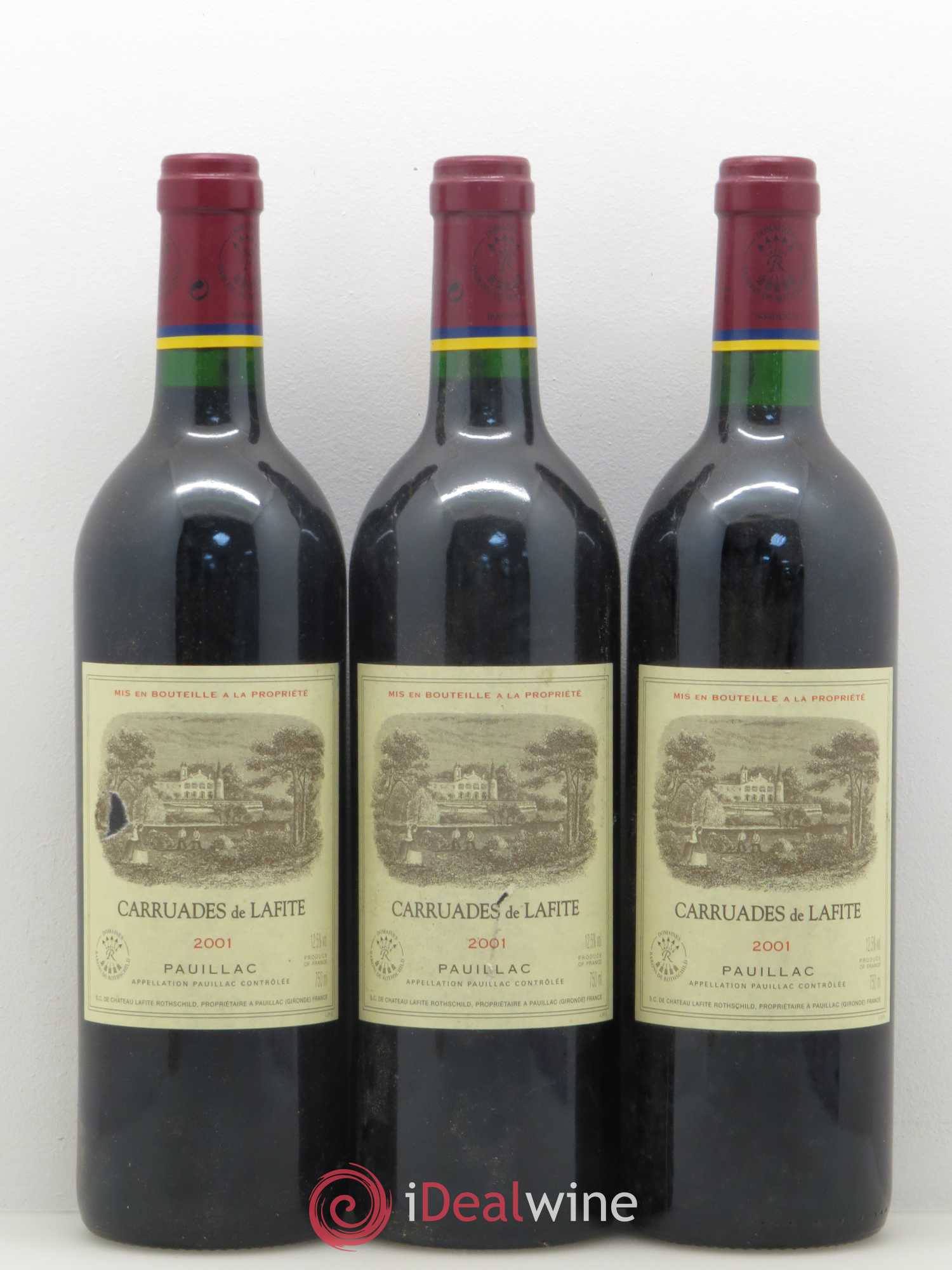 Carruades de Lafite Rothschild Second Vin 2001 - Lot de 3 bouteilles - 0