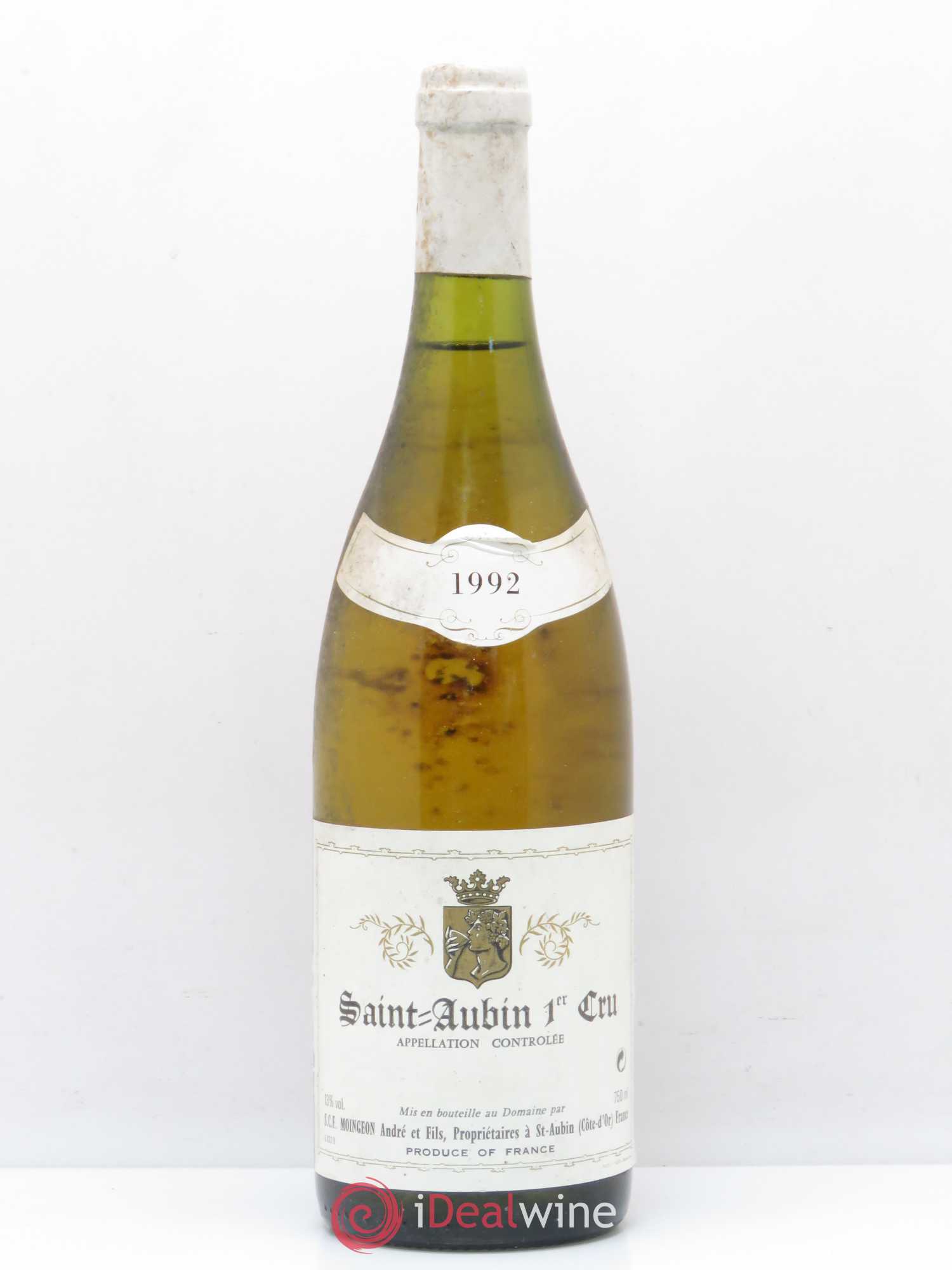 Saint-Aubin 1er Cru Moingeon André 1992 - Lot de 1 bouteille - 0