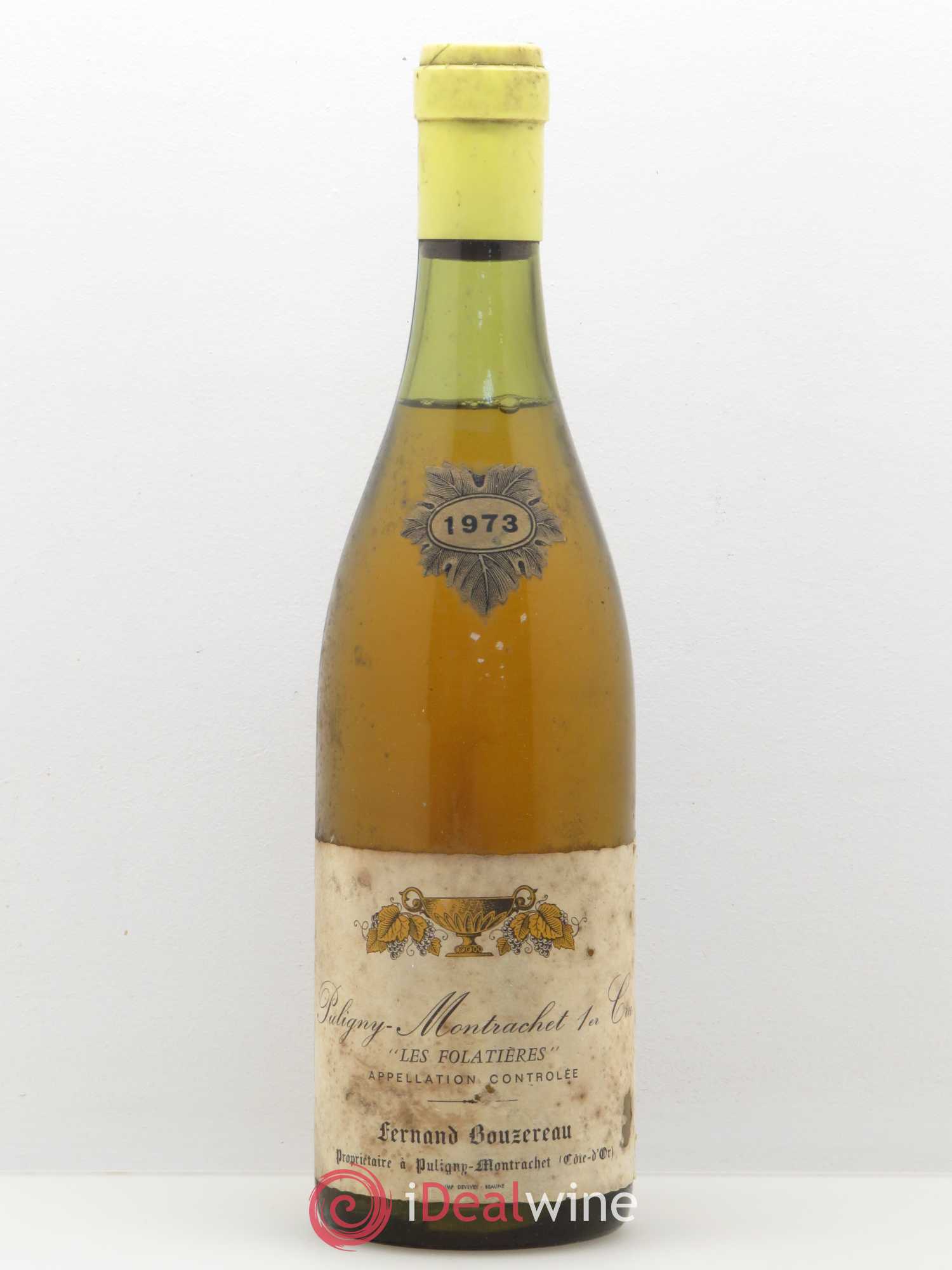 Puligny-Montrachet 1er Cru Les Folatieres Fernand Bouzereau 1973 - Posten von 1 Flasche - 0