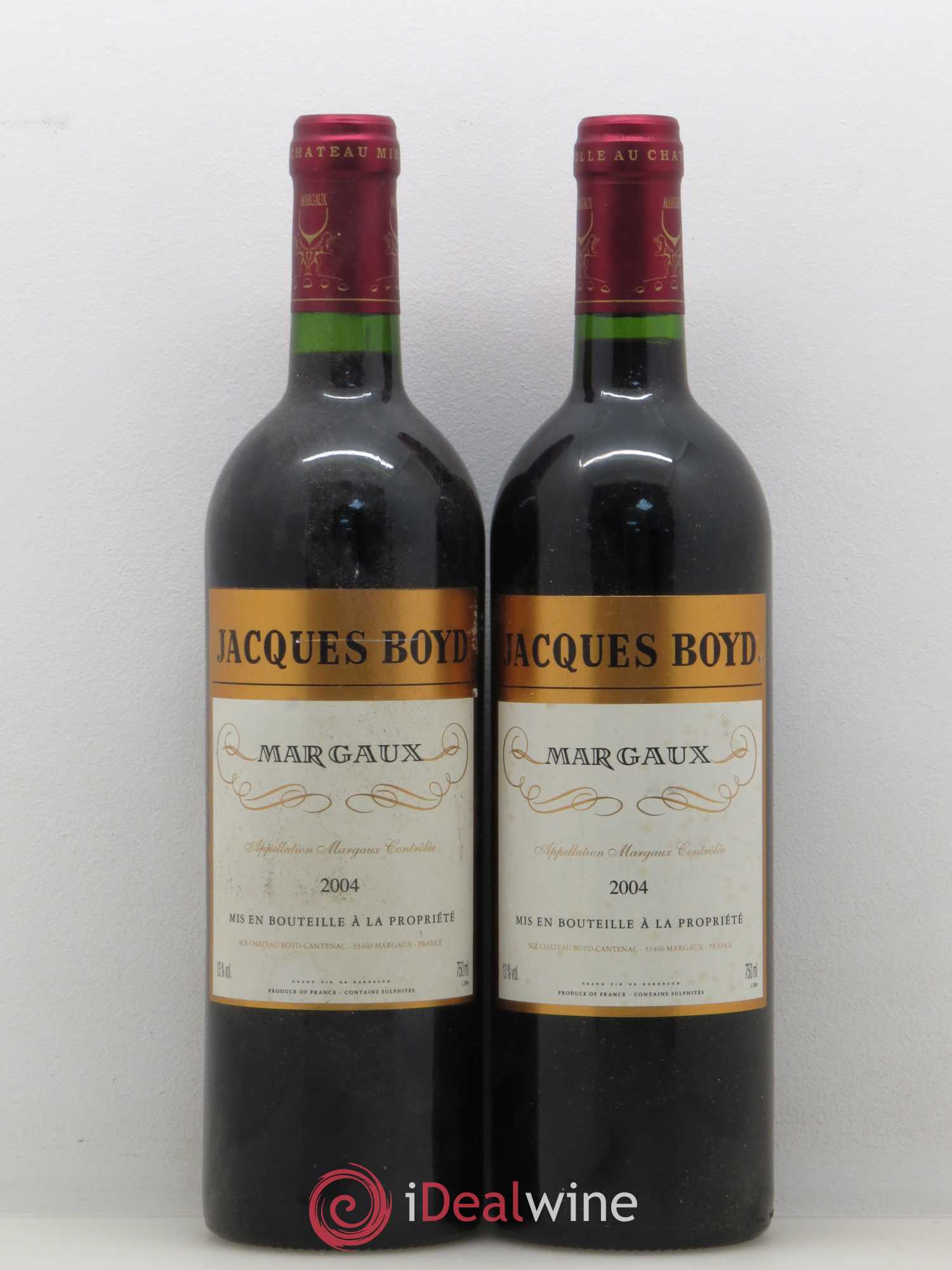 Bordeaux Jacques Boyd Margaux 2004 - Lot de 2 bouteilles - 0
