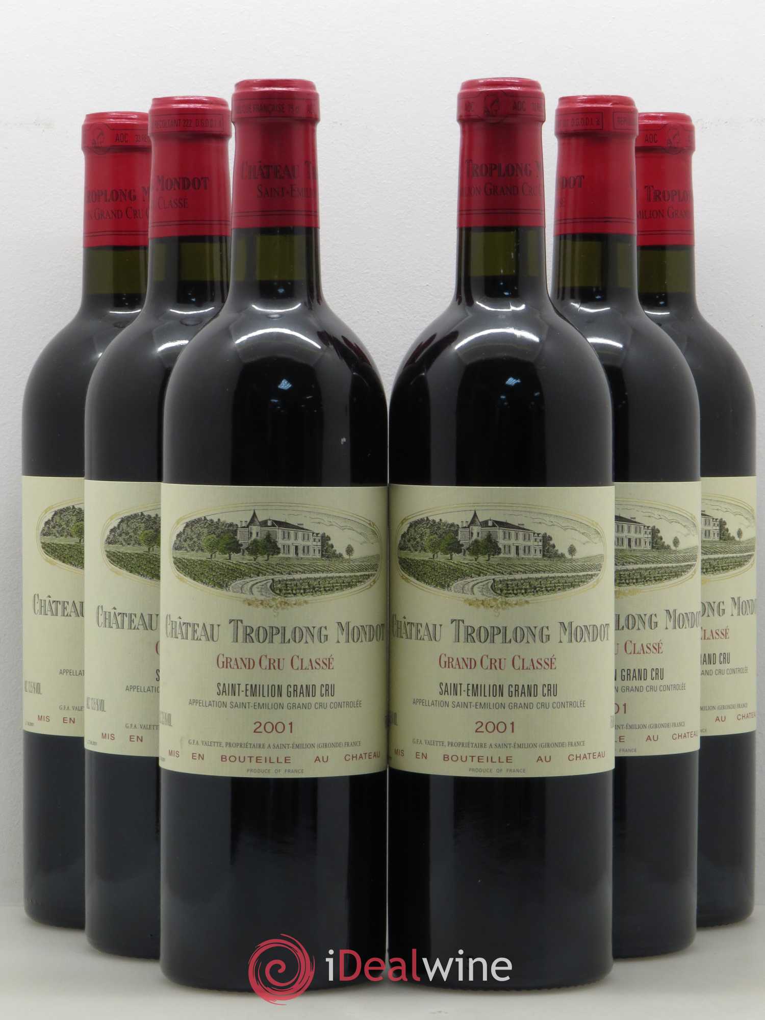 Château Troplong Mondot 1er Grand Cru Classé B 2001 - Lot de 6 bouteilles - 0