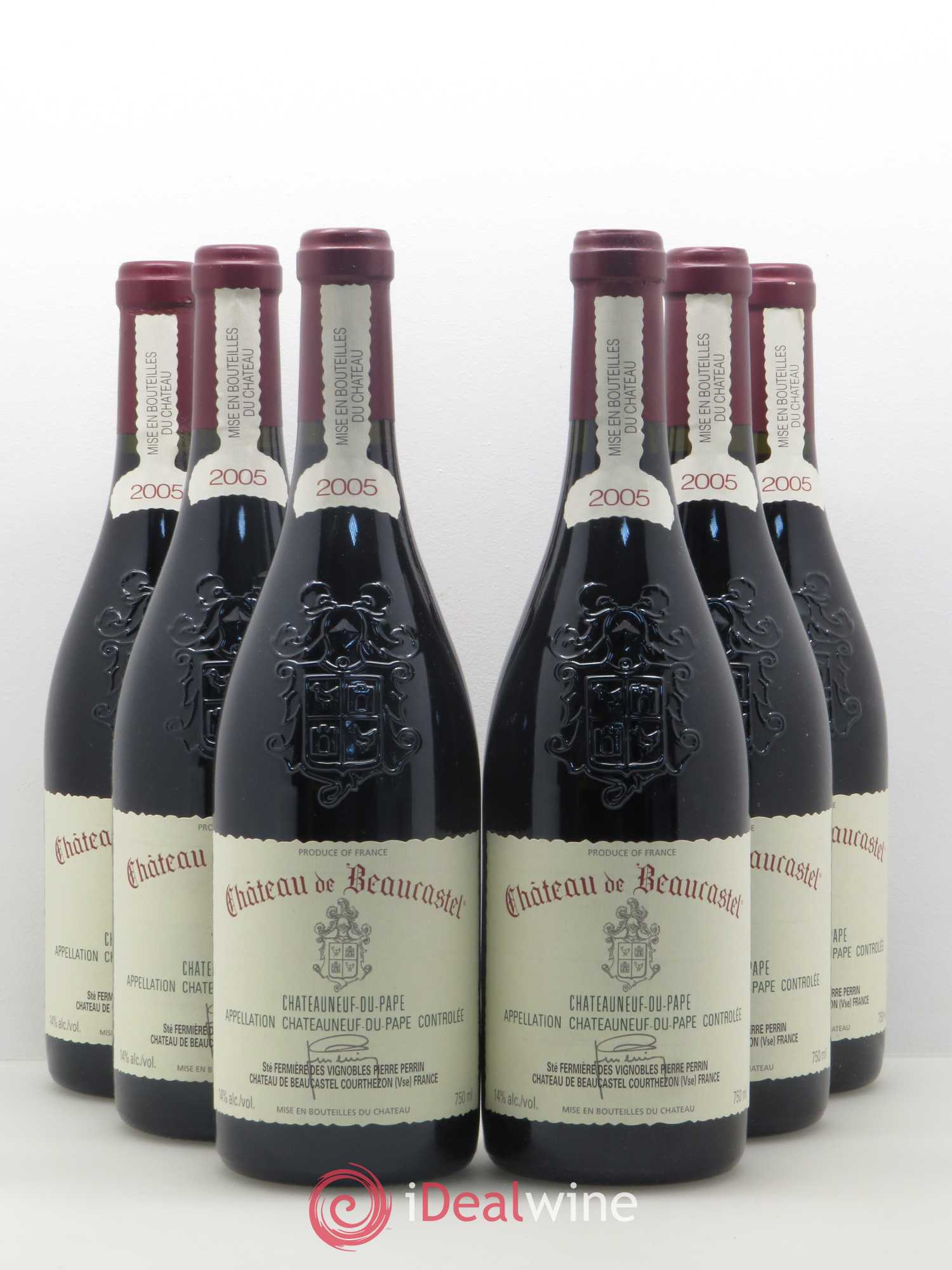 Châteauneuf-du-Pape Château de Beaucastel Famille Perrin 2005 - Lot de 6 bouteilles - 0