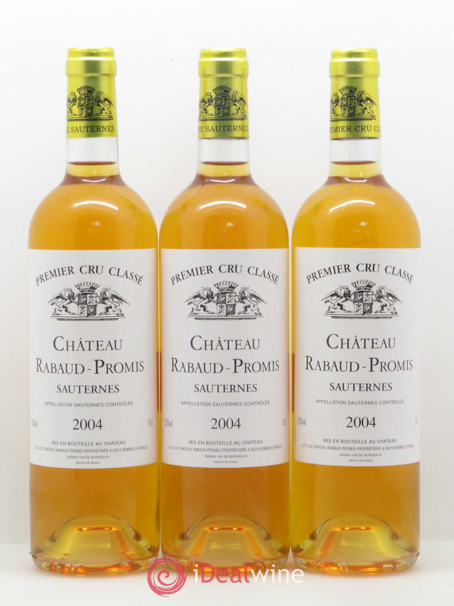 Château Rabaud Promis 1er Grand Cru Classé 2004 - Lotto di 3 bottiglie - 0
