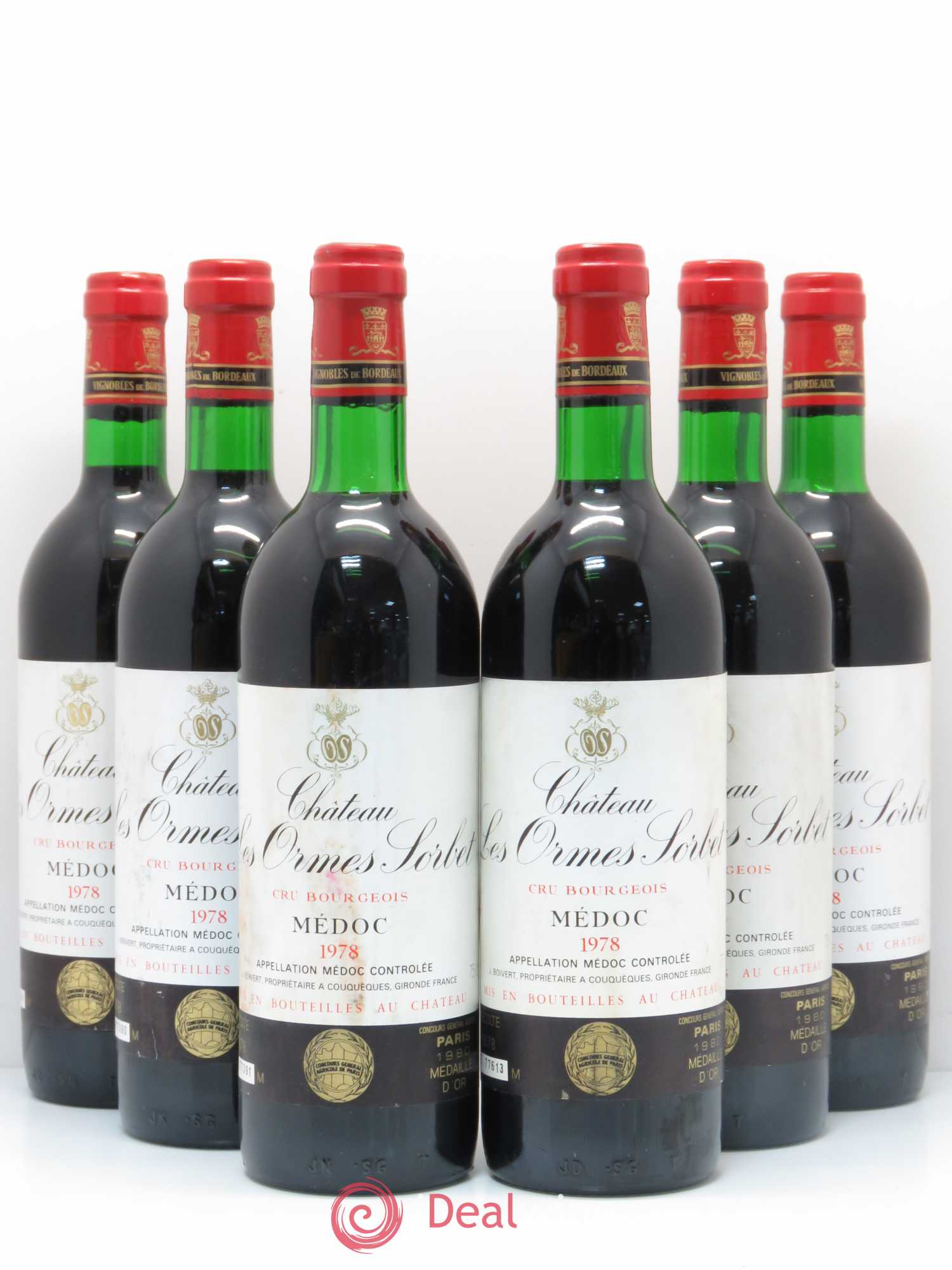 Château les Ormes Sorbet Cru Bourgeois 1978 - Lot de 6 bouteilles - 0