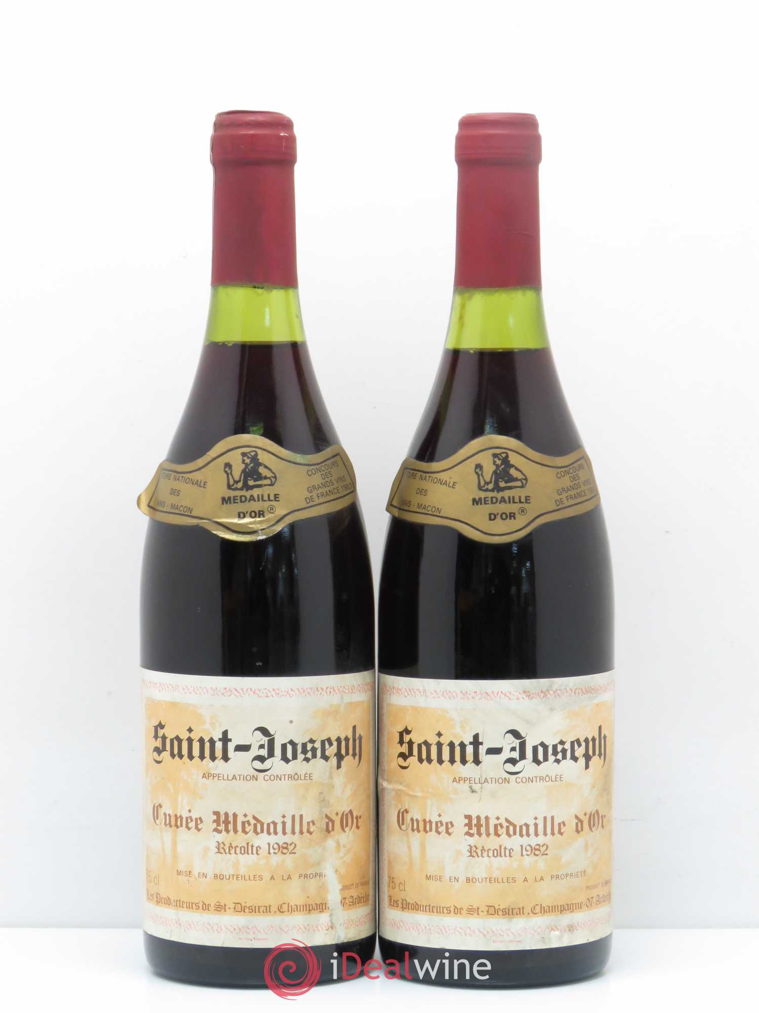 Saint-Joseph Les Producteurs Desirat 1982 - Posten von 2 Flaschen - 0