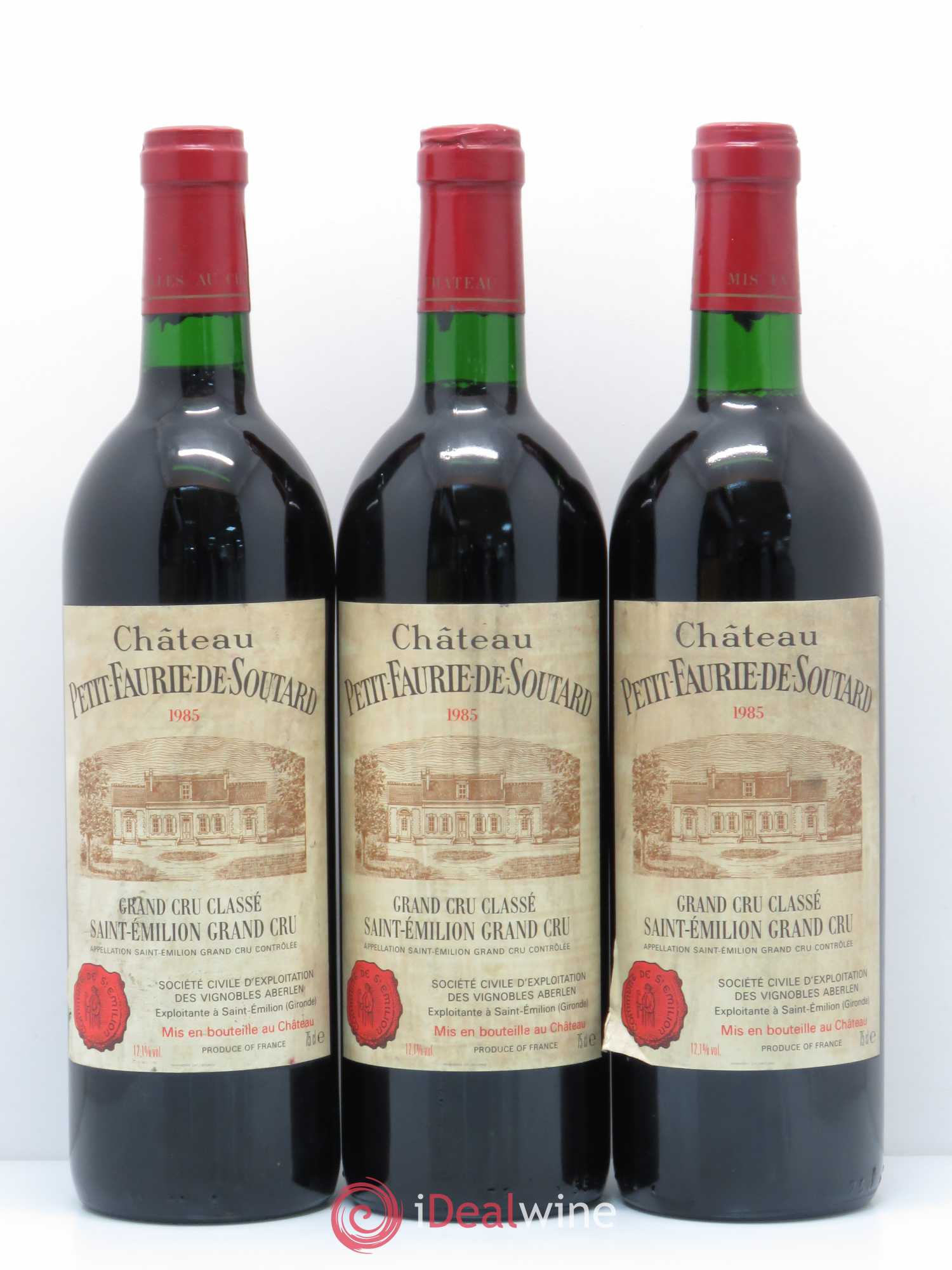 Château Petit Faurie de Soutard Grand Cru Classé 1985 - Lot de 3 bouteilles - 0