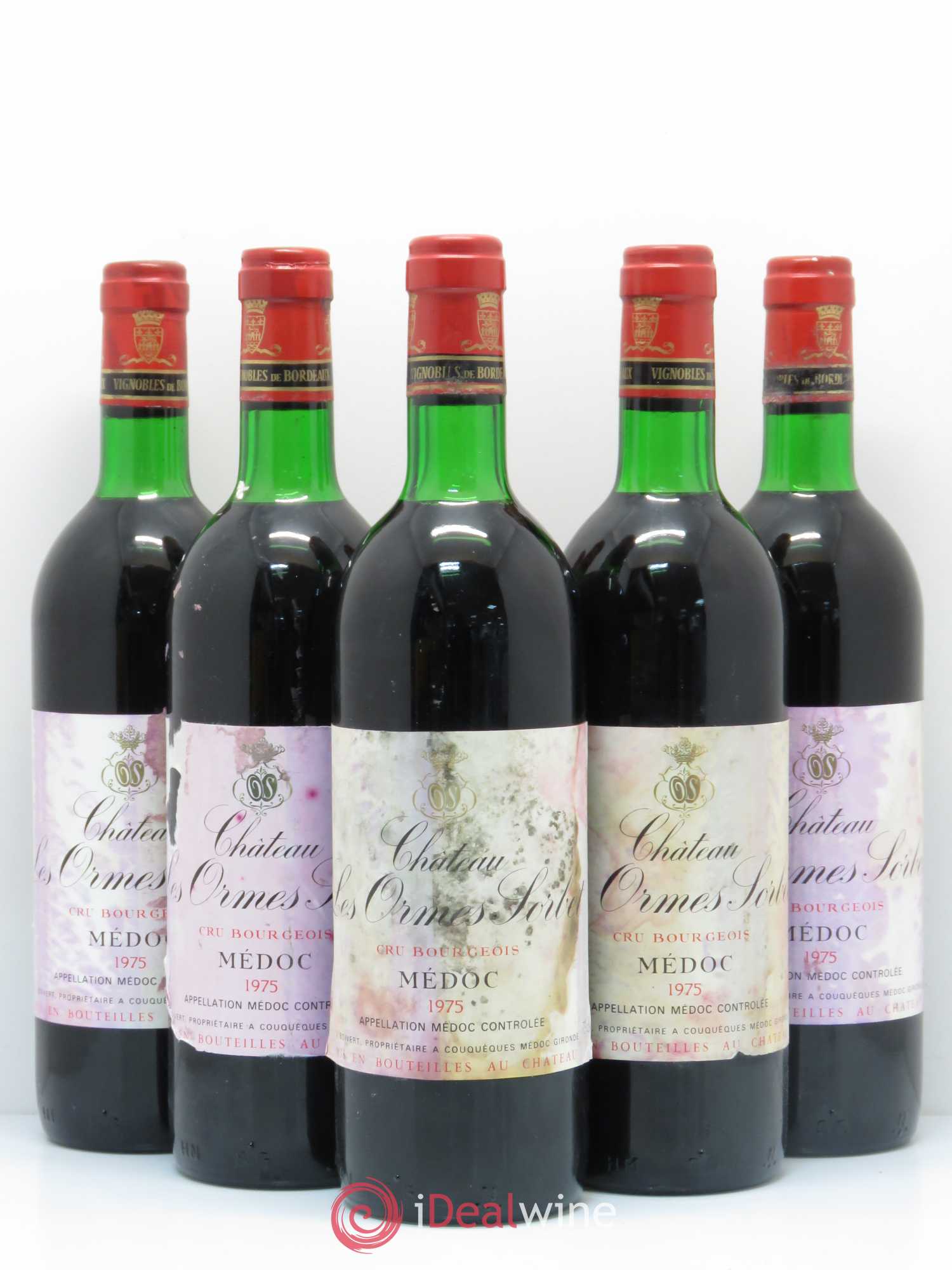 Château les Ormes Sorbet Cru Bourgeois 1975 - Lot de 5 bouteilles - 0
