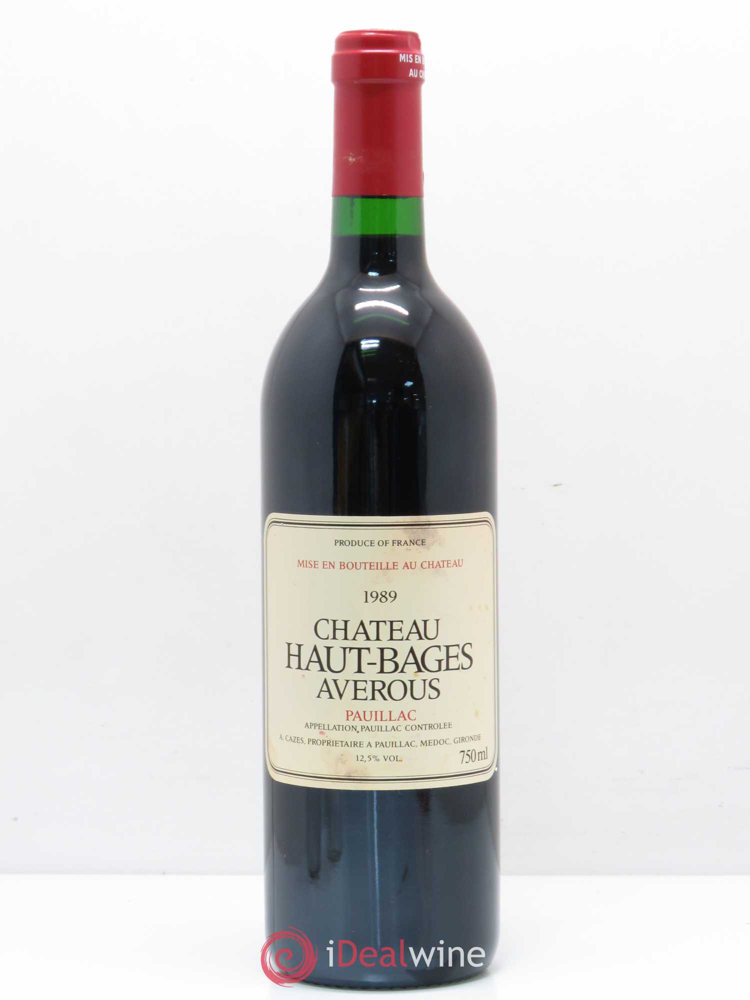 Château Haut Bages Averous Cru Bourgeois 1989 - Lot de 1 bouteille - 0