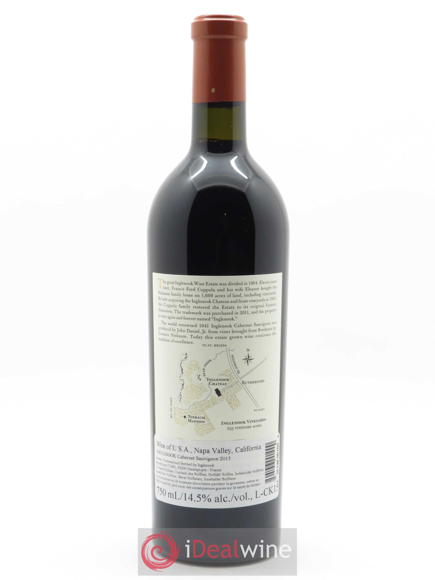 Napa Valley Inglenook Cabernet Sauvignon 2015 - Lot de 1 bouteille - 1