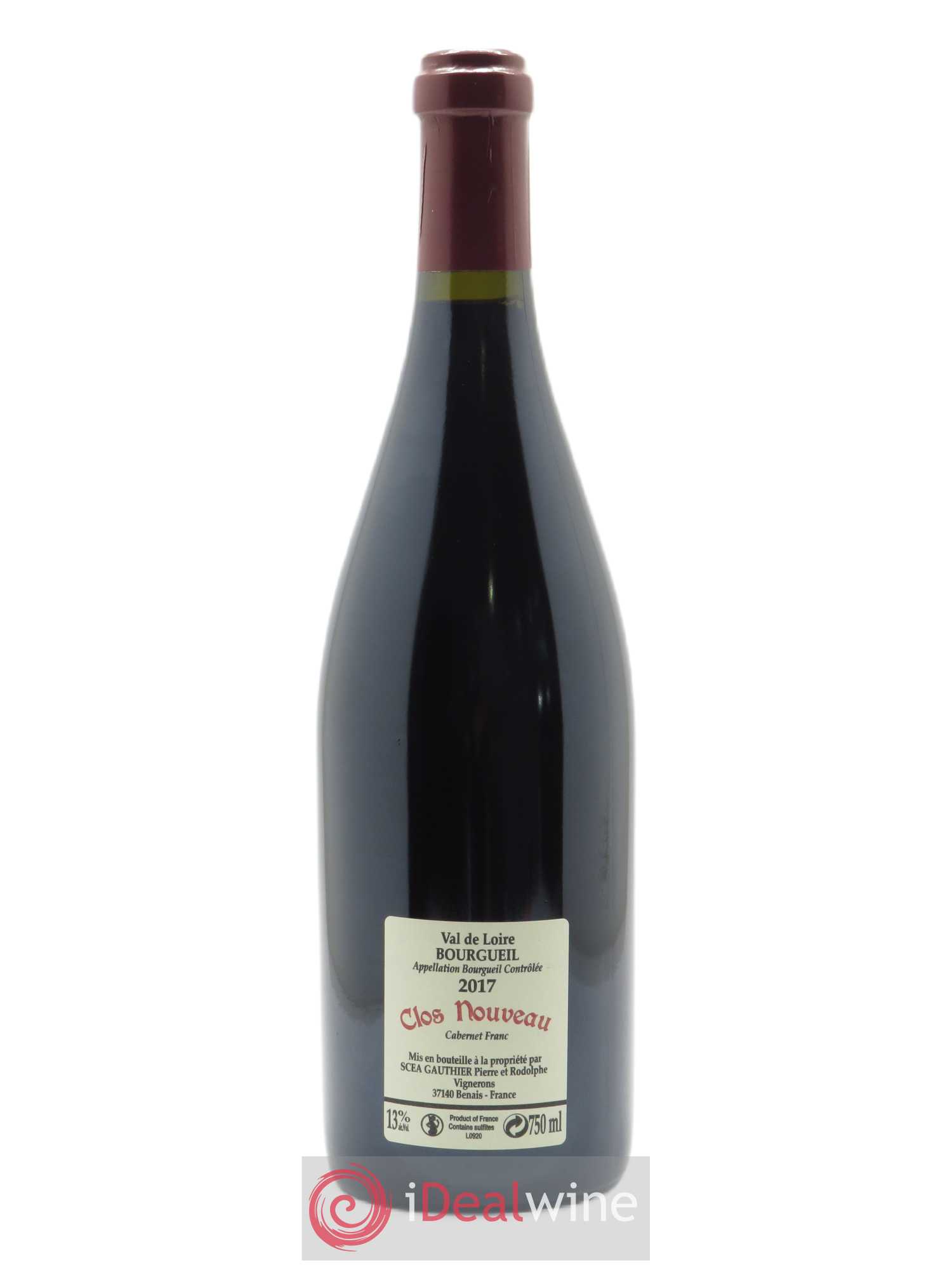 Bourgueil Clos Nouveau Domaine du Bel Air 2017 - Lot de 1 bouteille - 1