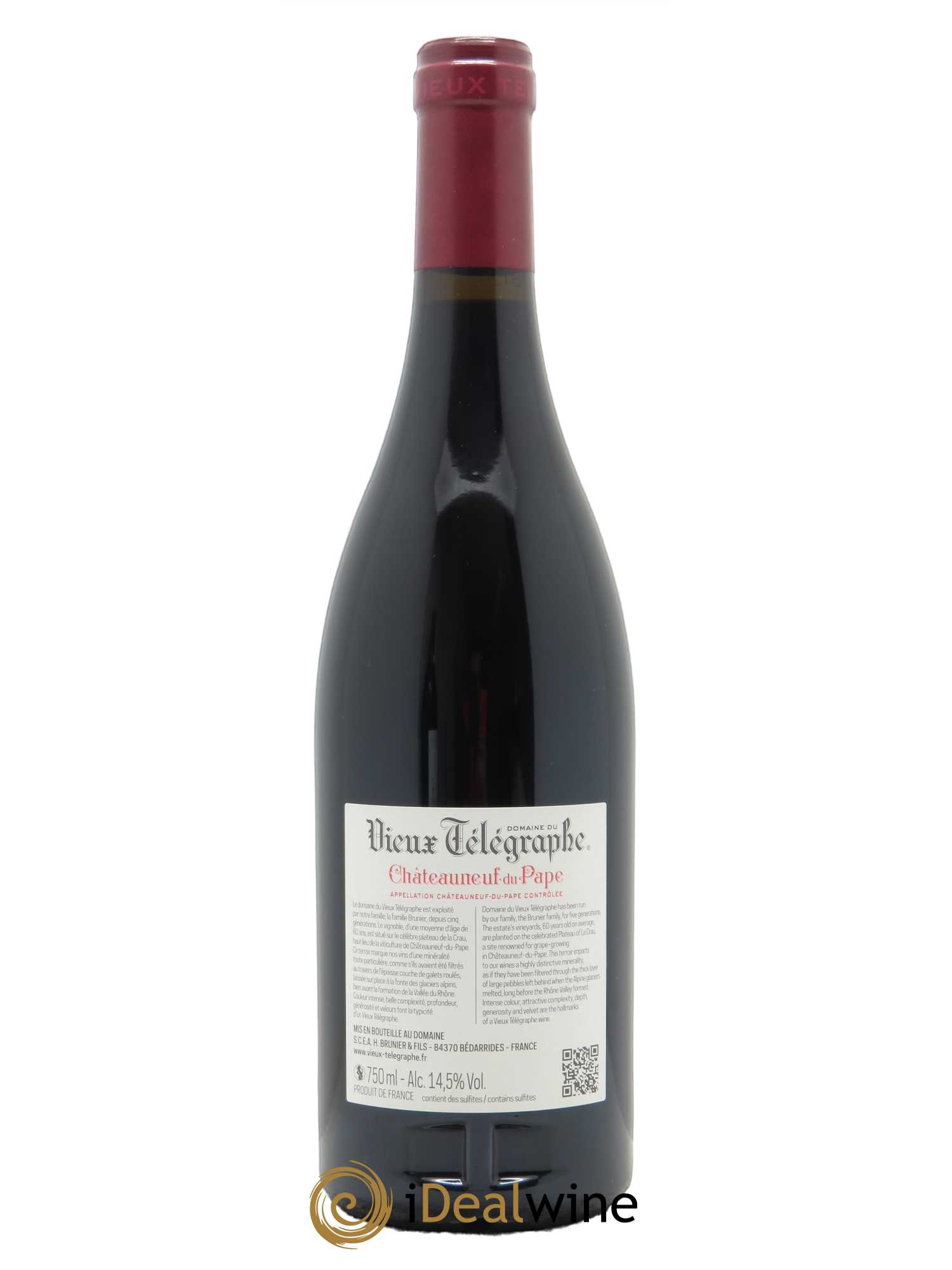 Châteauneuf-du-Pape Vieux Télégraphe (Domaine du) Vignobles Brunier (CBO à partir de 6) 2016 - Lot de 1 bouteille - 1