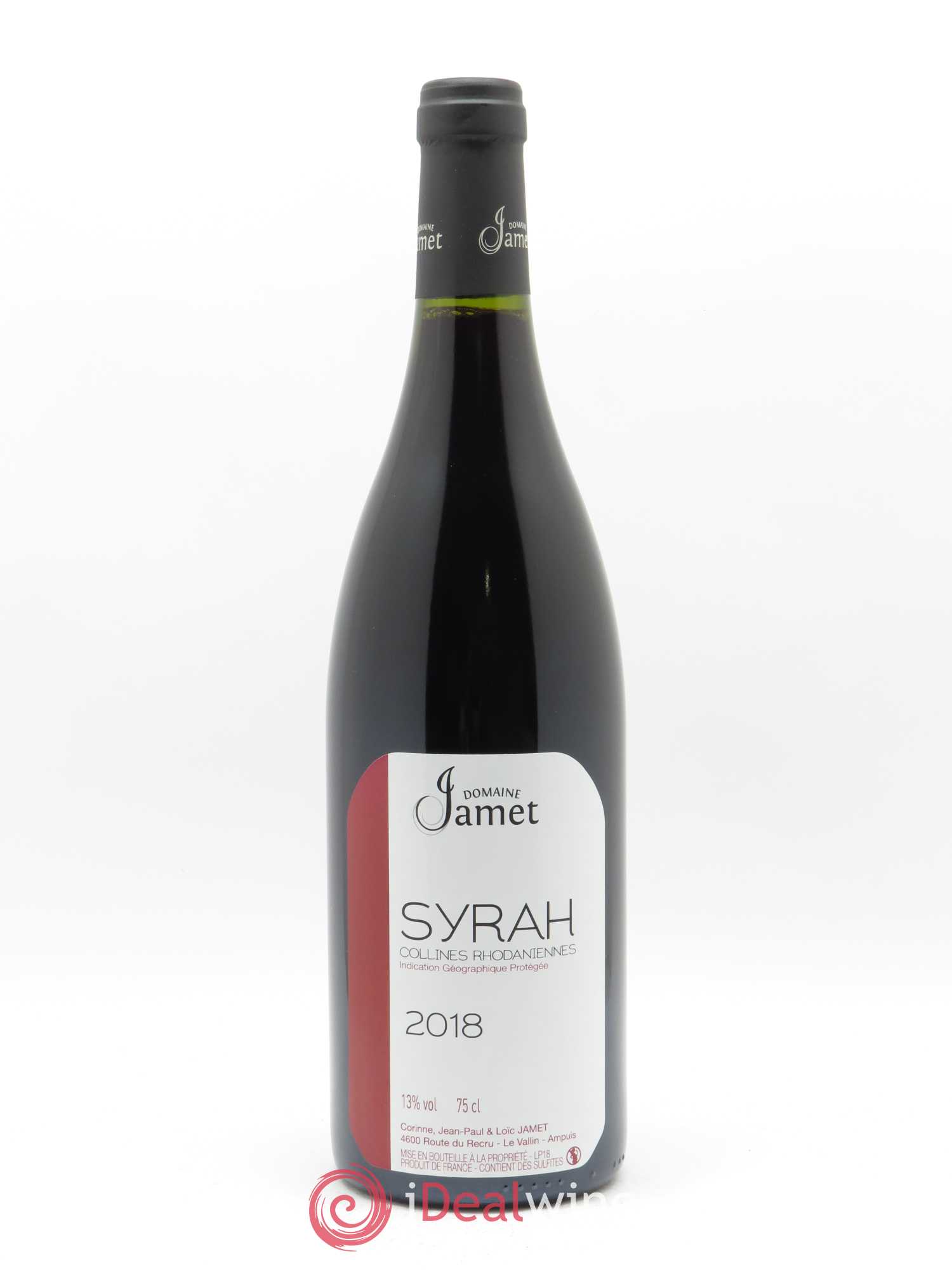 Collines Rhodaniennes Syrah Jamet (Domaine) 2018 - Lot de 1 bouteille - 0