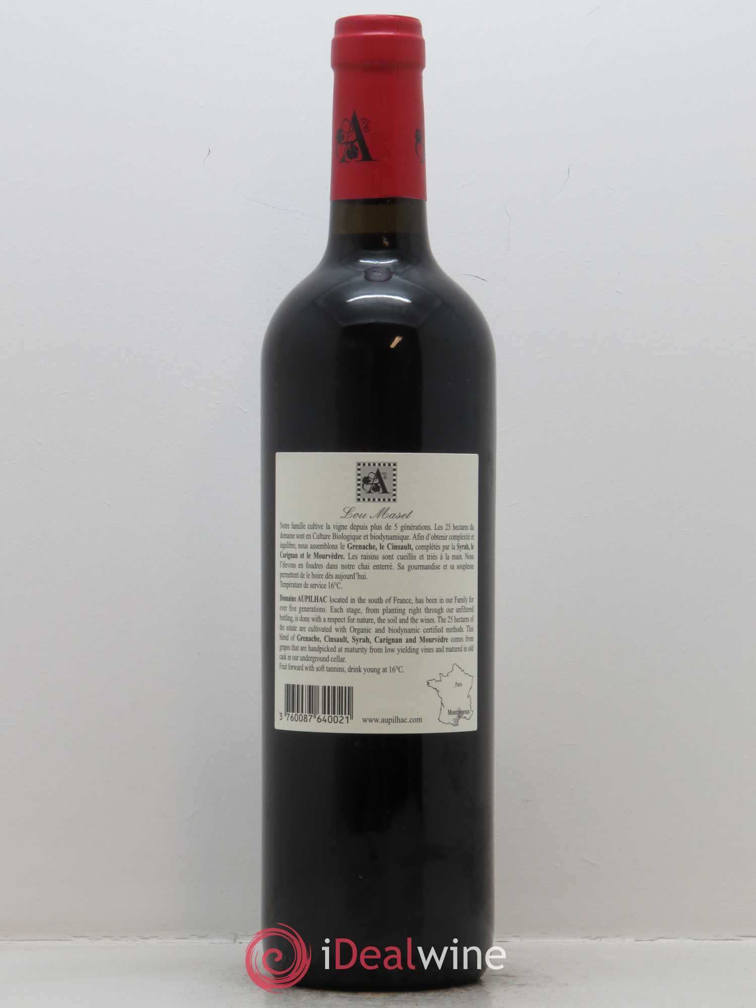 Coteaux du Languedoc Aupilhac (Domaine d') Lou Maset Sylvain Fadat 2017 - Lot de 1 bouteille - 1