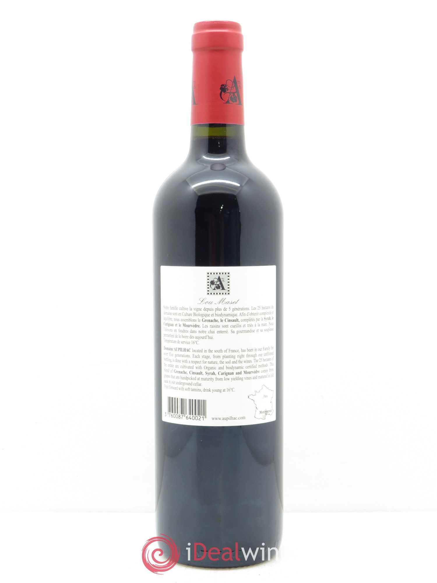 Coteaux du Languedoc Aupilhac (Domaine d') Lou Maset Sylvain Fadat 2018 - Lot de 1 bouteille - 1
