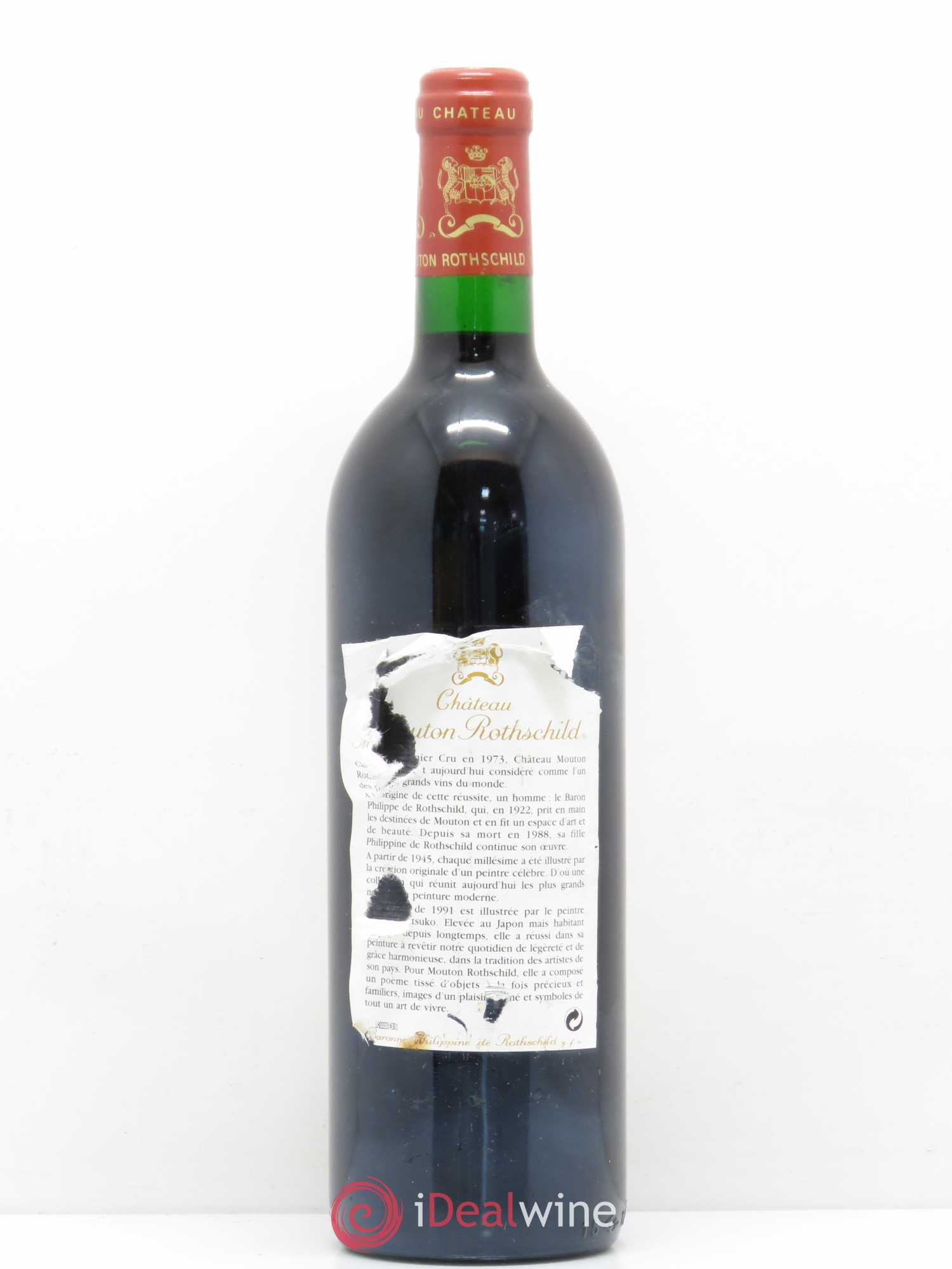 Château Mouton Rothschild 1er Grand Cru Classé 1991 - Lot de 1 bouteille - 1