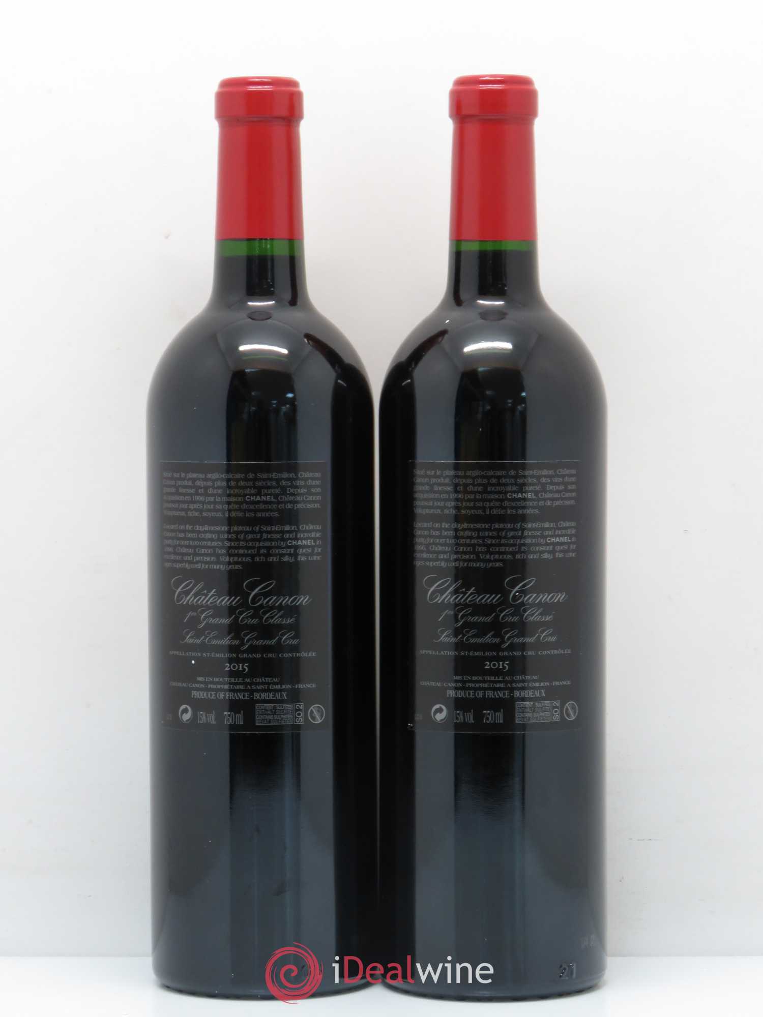 Château Canon 1er Grand Cru Classé B 2015 - Lot de 2 bouteilles - 1