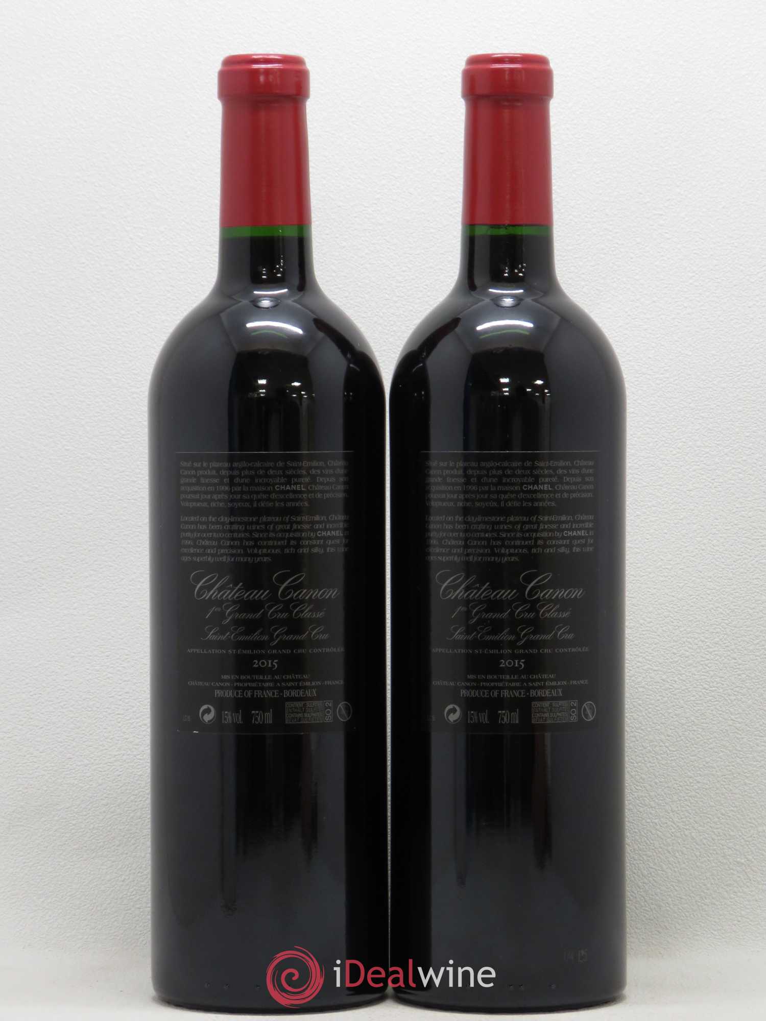 Château Canon 1er Grand Cru Classé B 2015 - Lot de 2 bouteilles - 1
