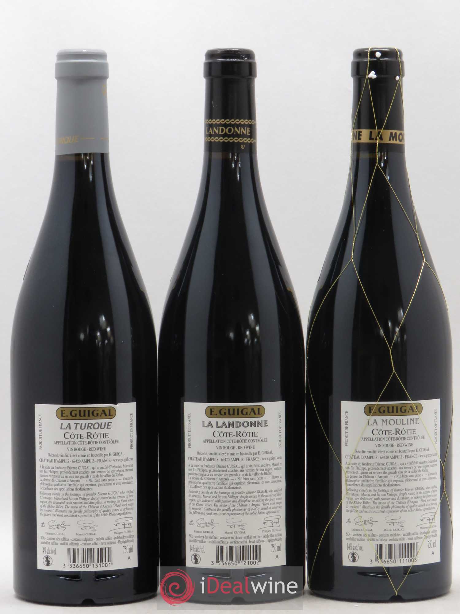 Côte-Rôtie Guigal Trilogie La Turque - La Landonne - La Mouline 2015 - Lot de 1 bouteille - 1