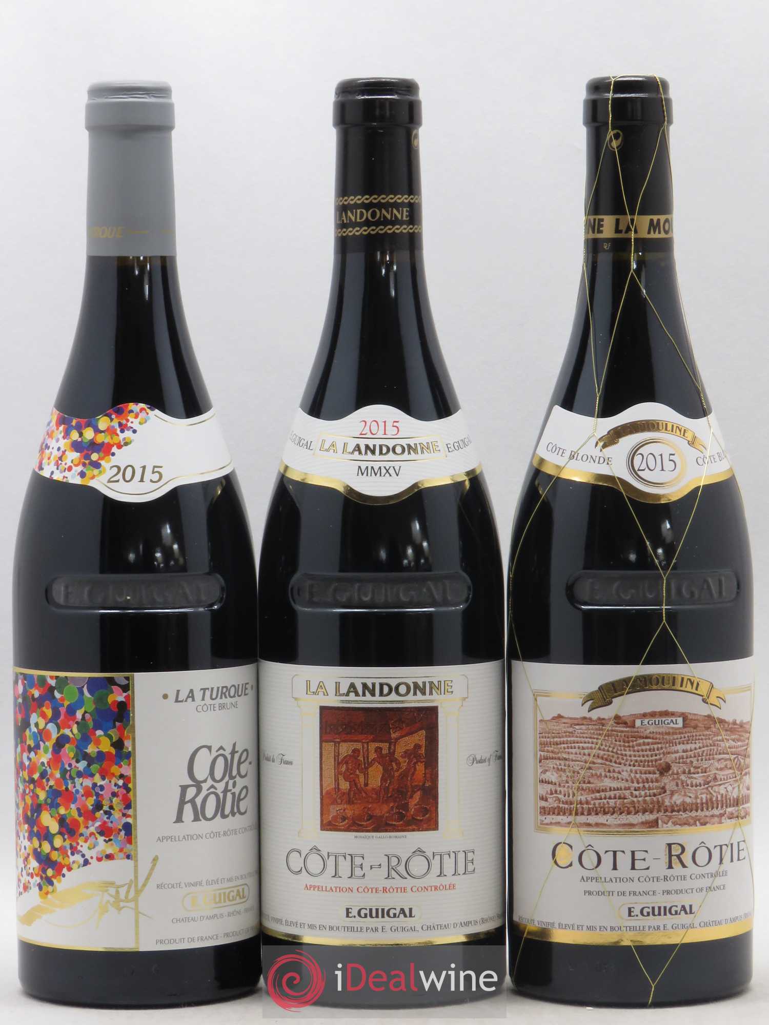 Côte-Rôtie Guigal Trilogie La Turque - La Landonne - La Mouline 2015 - Lot de 1 bouteille - 0