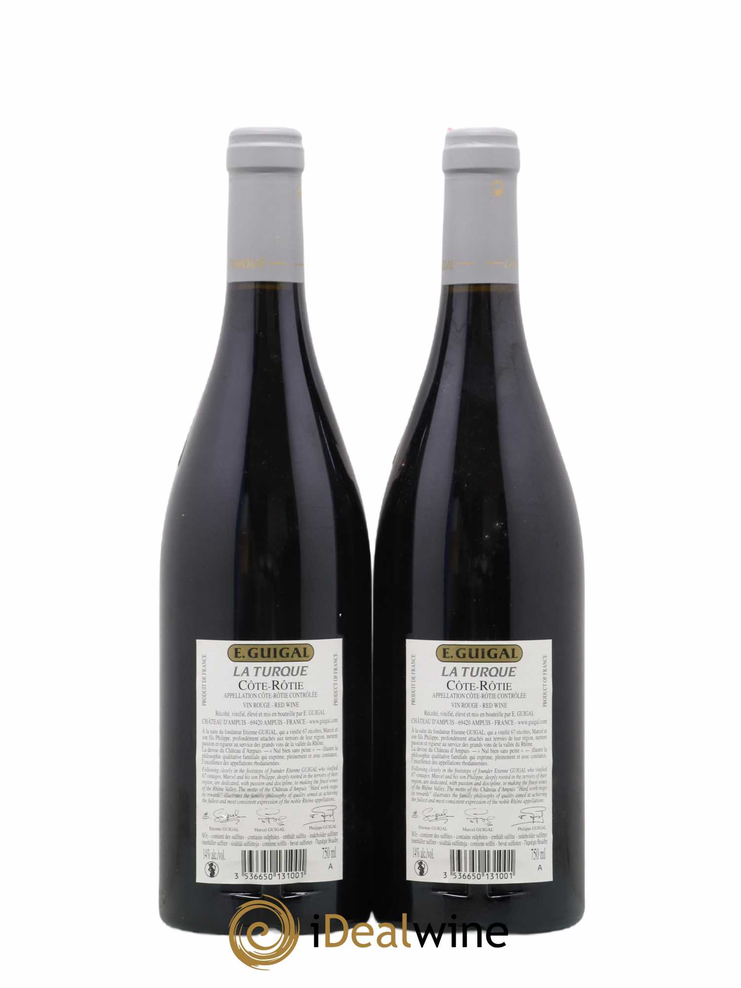 Côte-Rôtie Guigal Trilogie La Turque - La Landonne - La Mouline 2015 - Lot of 6 bottles - 2