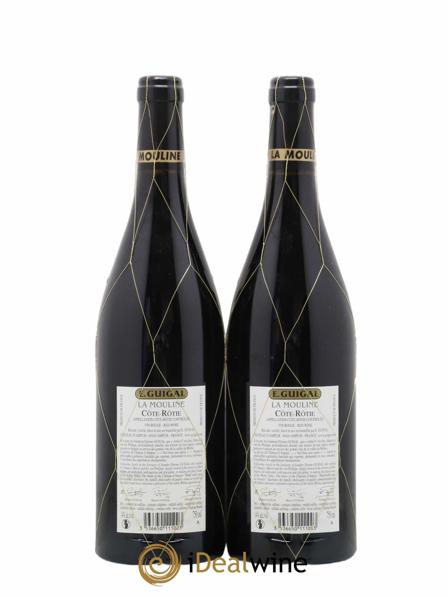 Côte-Rôtie Guigal Trilogie La Turque - La Landonne - La Mouline 2015 - Lot of 6 bottles - 4