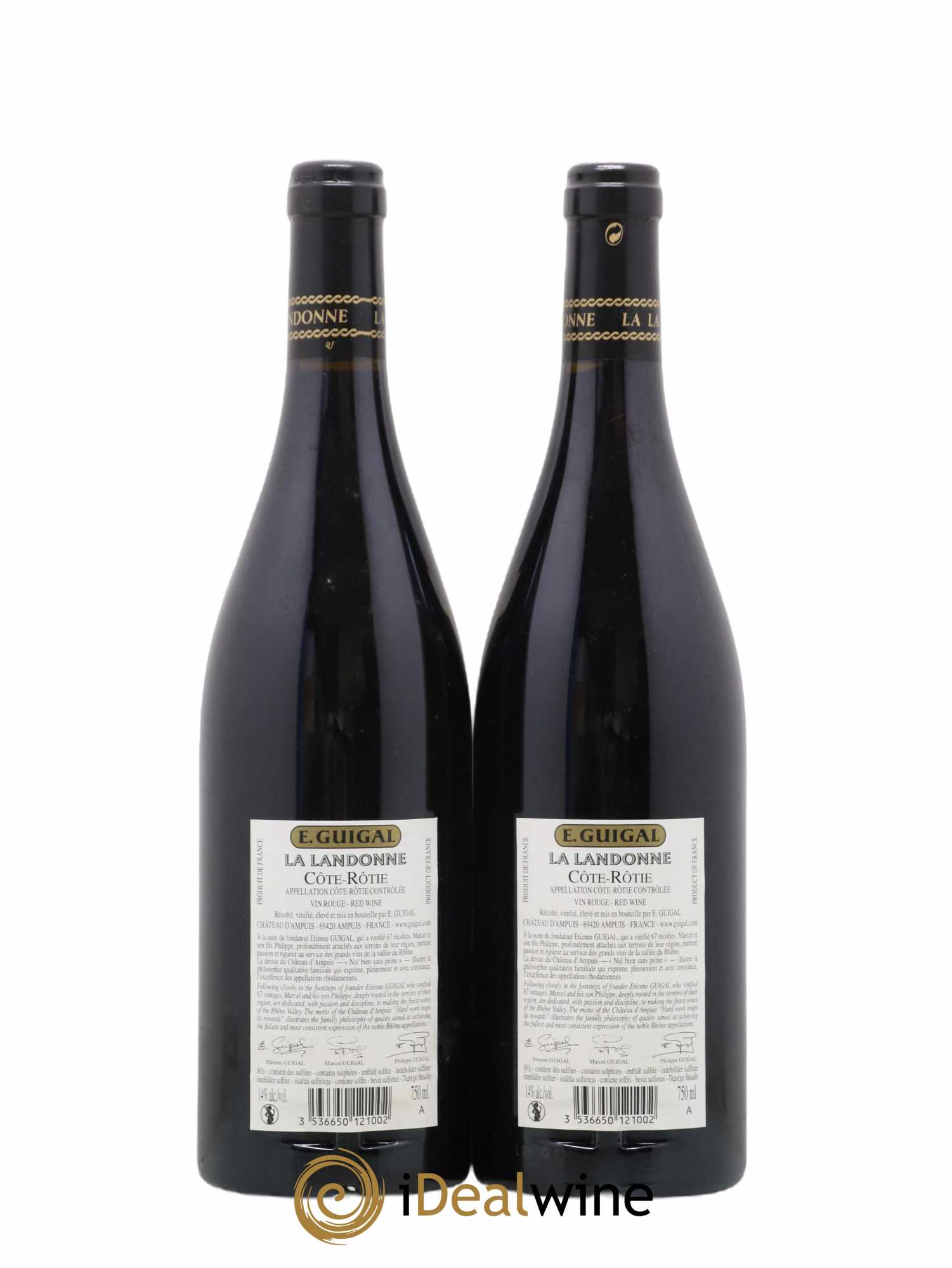 Côte-Rôtie Guigal Trilogie La Turque - La Landonne - La Mouline 2015 - Lot of 6 bottles - 6