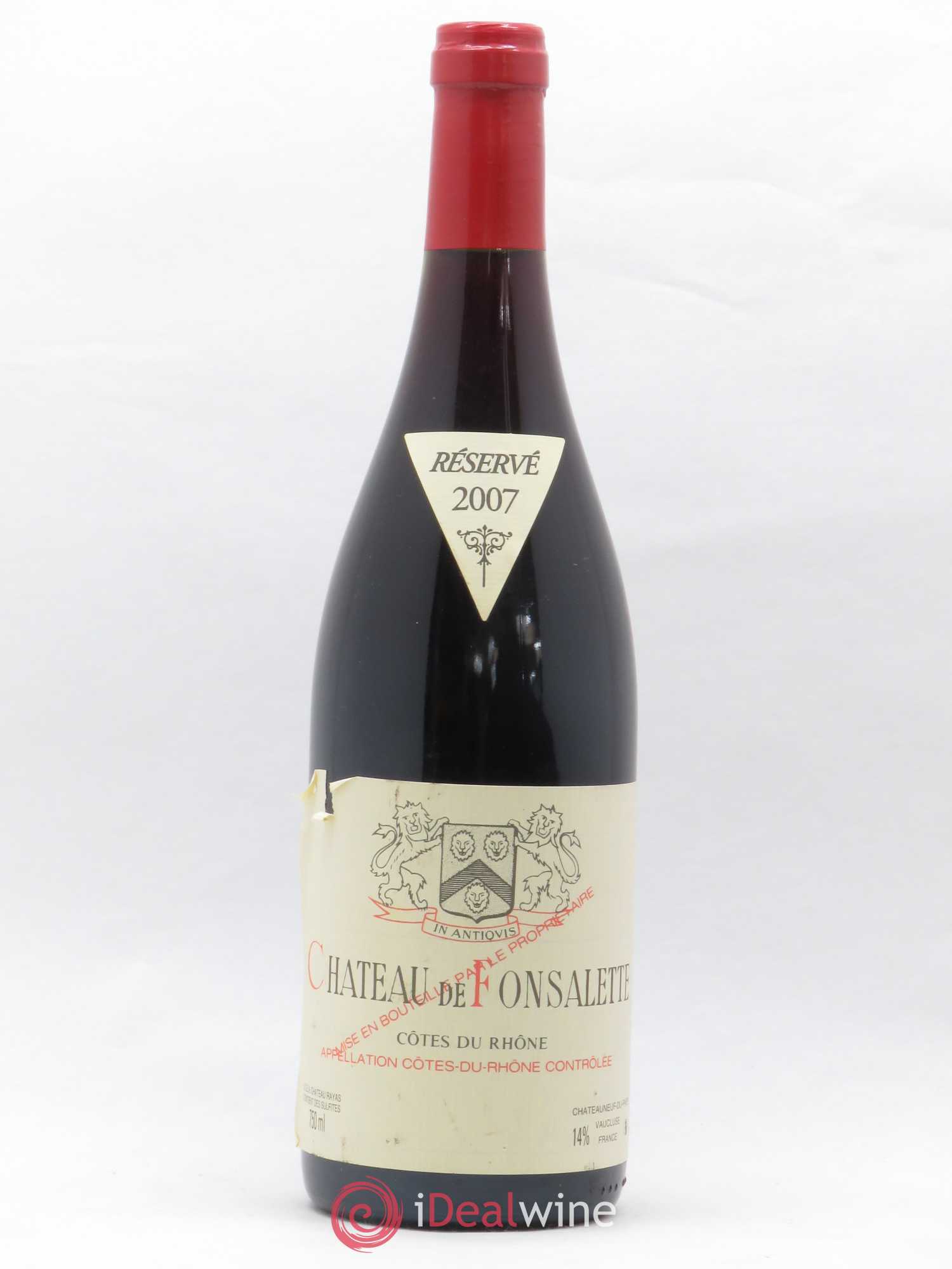 Côtes-du-Rhône Château de Fonsalette Emmanuel Reynaud 2007 - Lot de 1 bouteille - 0