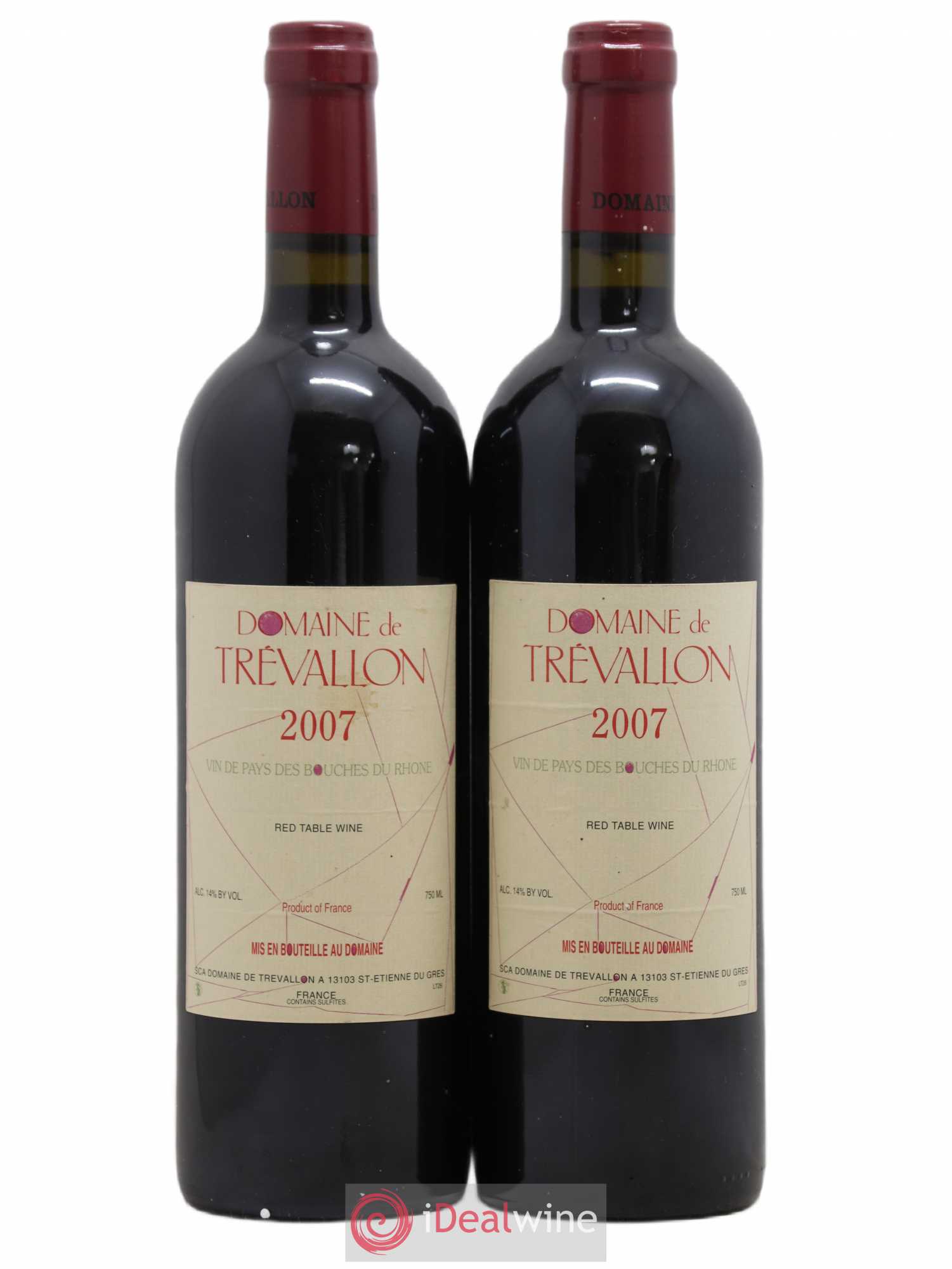 VDP Bouches du Rhône Trévallon (Domaine de) Eloi Dürrbach 2007 - Lot de 2 bouteilles - 0