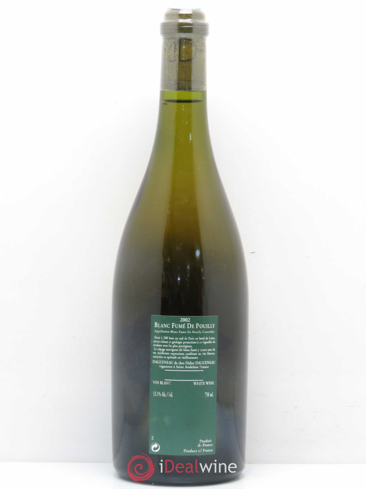 Vin de France (anciennement Pouilly-Fumé) Silex Dagueneau (Domaine Didier - Louis-Benjamin) 2002 - Lot de 1 bouteille - 1
