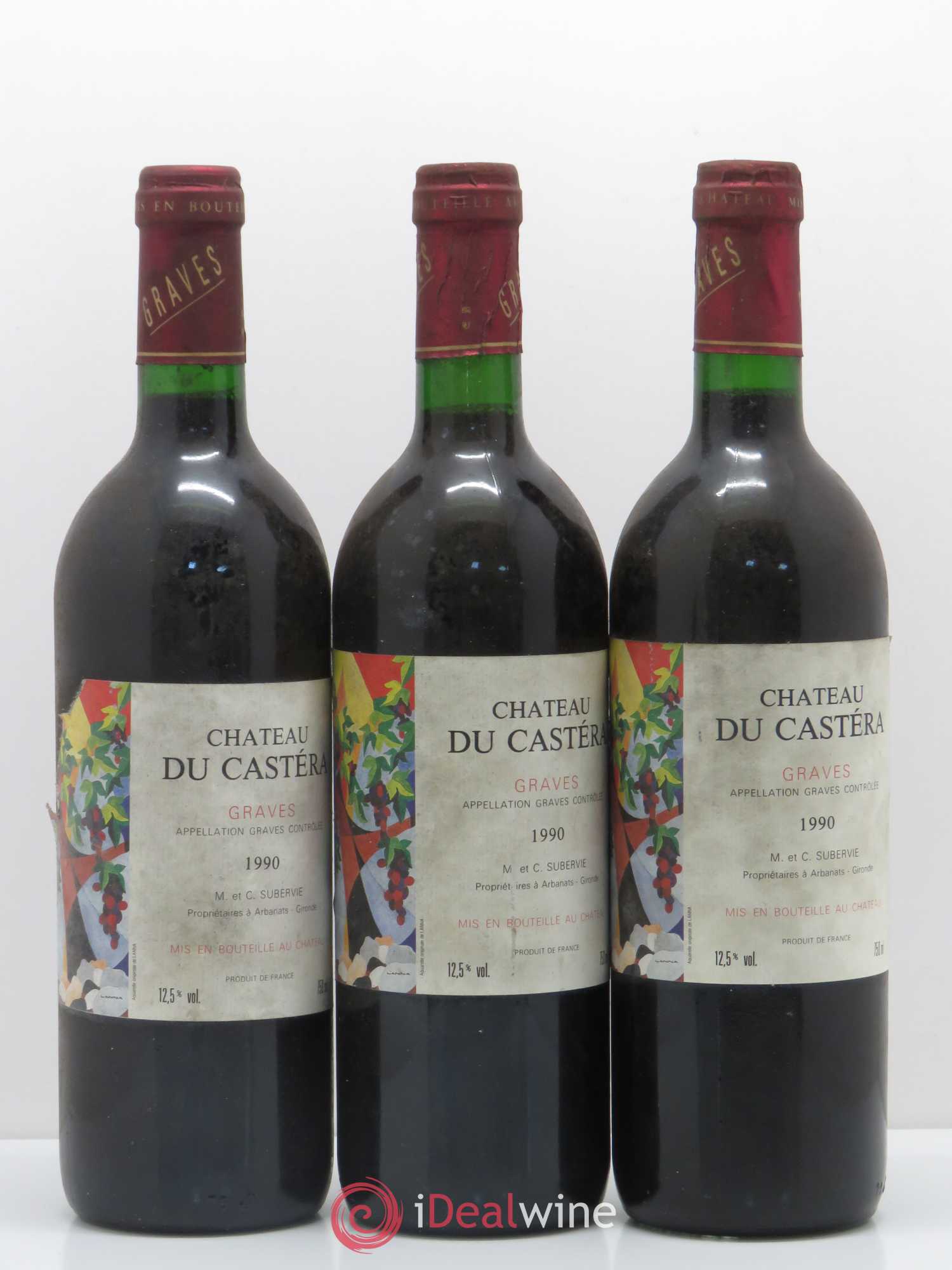 Graves Chateau Castéra 1990 - Lot de 12 bouteilles - 1