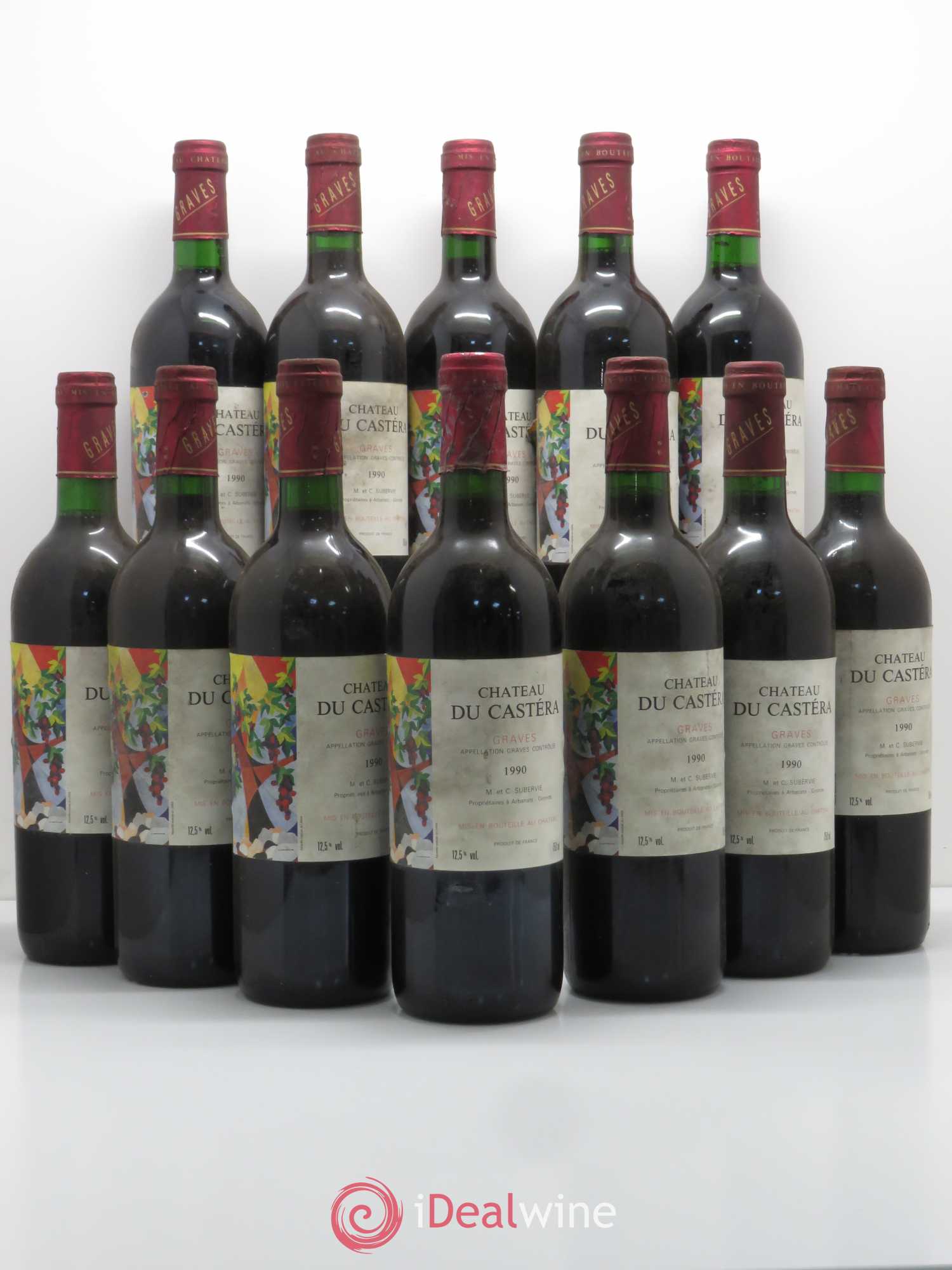 Graves Chateau Castéra 1990 - Lot de 12 bouteilles - 0