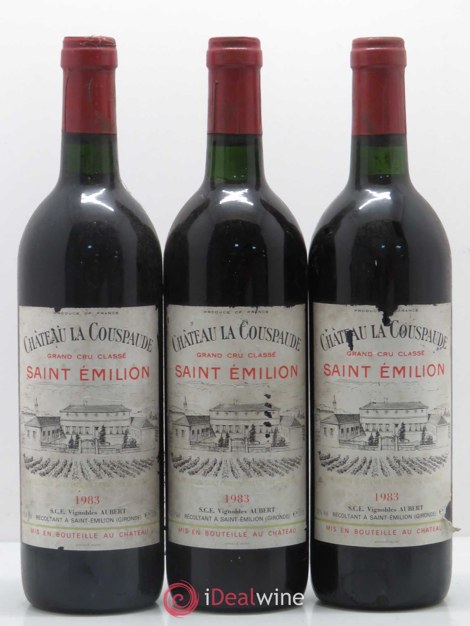 Château la Couspaude Grand Cru Classé 1983 - Lot de 3 bouteilles - 0
