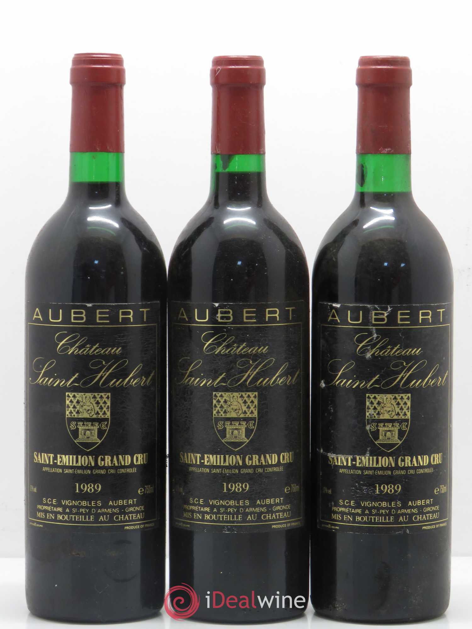 Saint-Émilion Château Saint Hubert 1989 - Lot de 12 bouteilles - 1