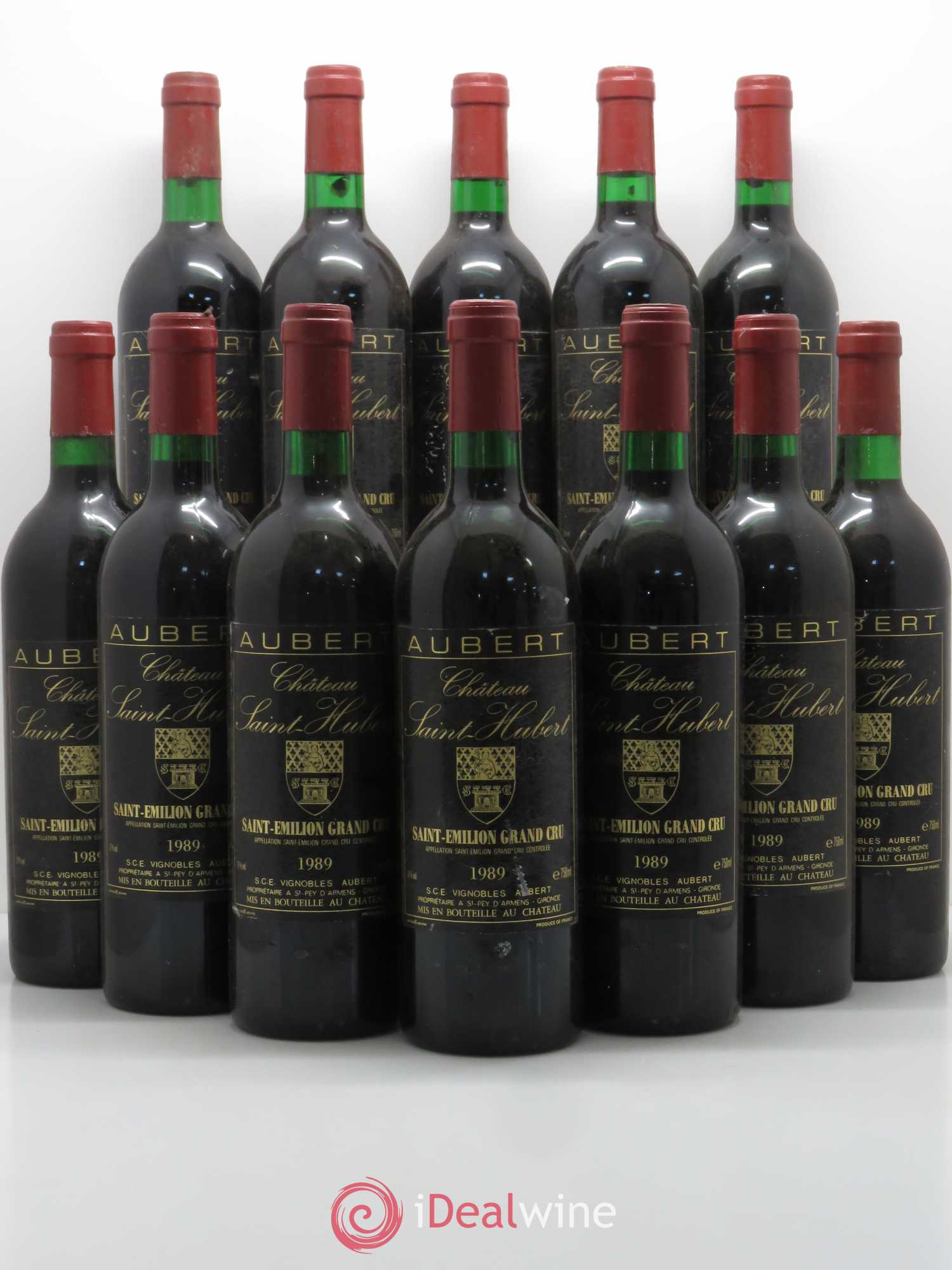 Saint-Émilion Château Saint Hubert 1989 - Lot de 12 bouteilles - 0