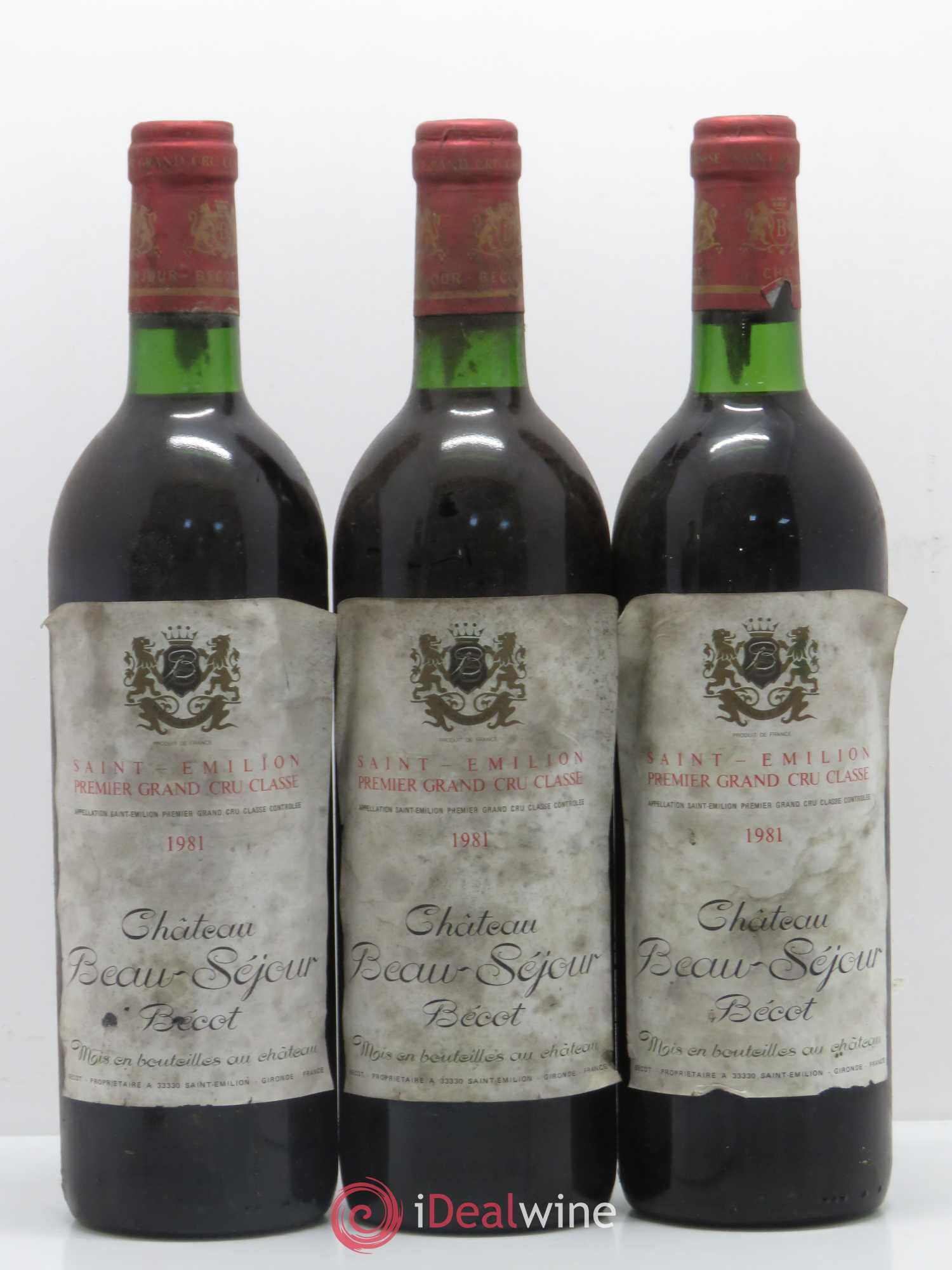 Château Beau-Séjour Bécot 1er Grand Cru Classé B 1981 - Lotto di 6 bottiglie - 1