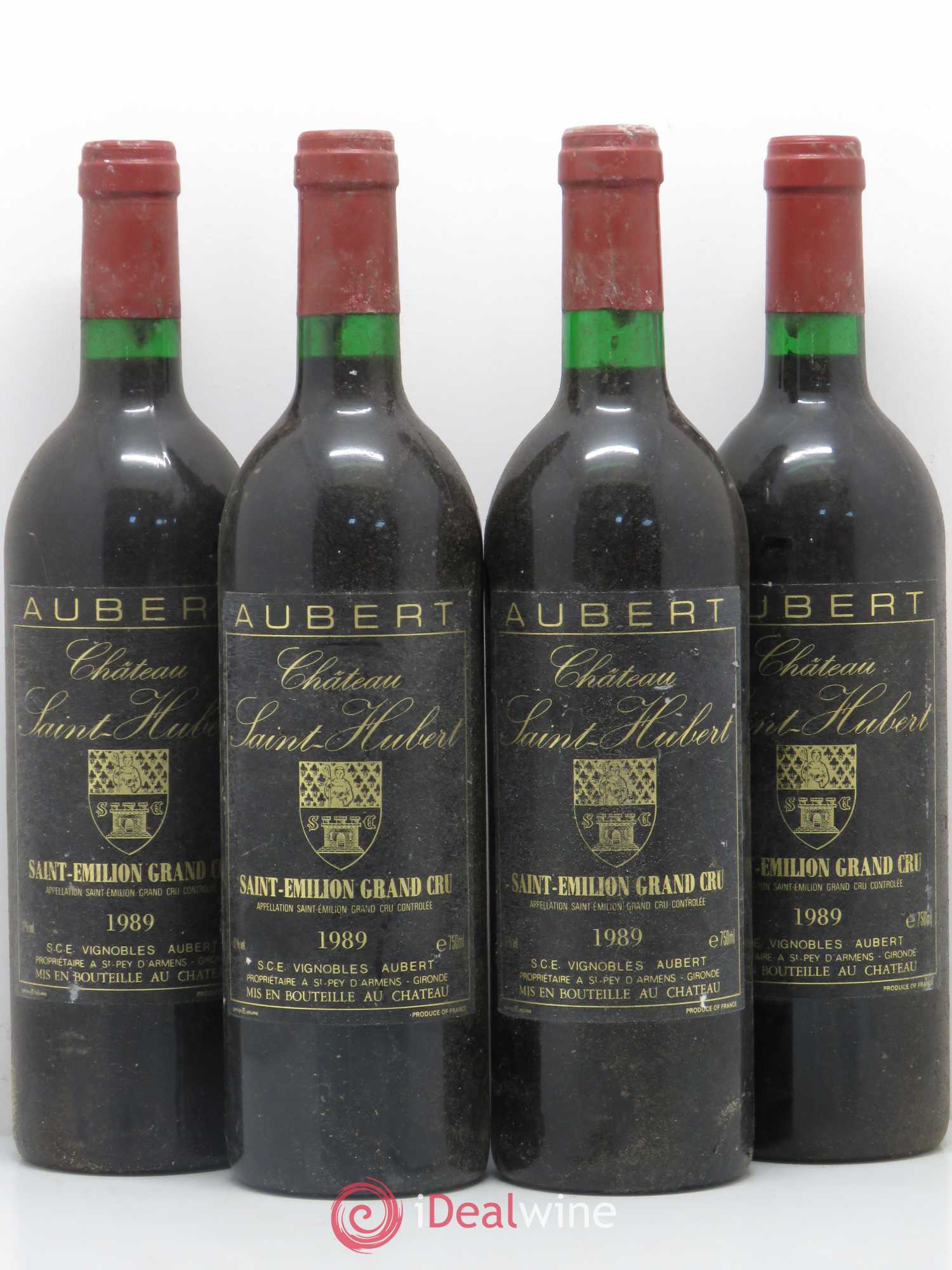 Saint-Émilion Château Saint Hubert 1989 - Lot de 4 bouteilles - 0